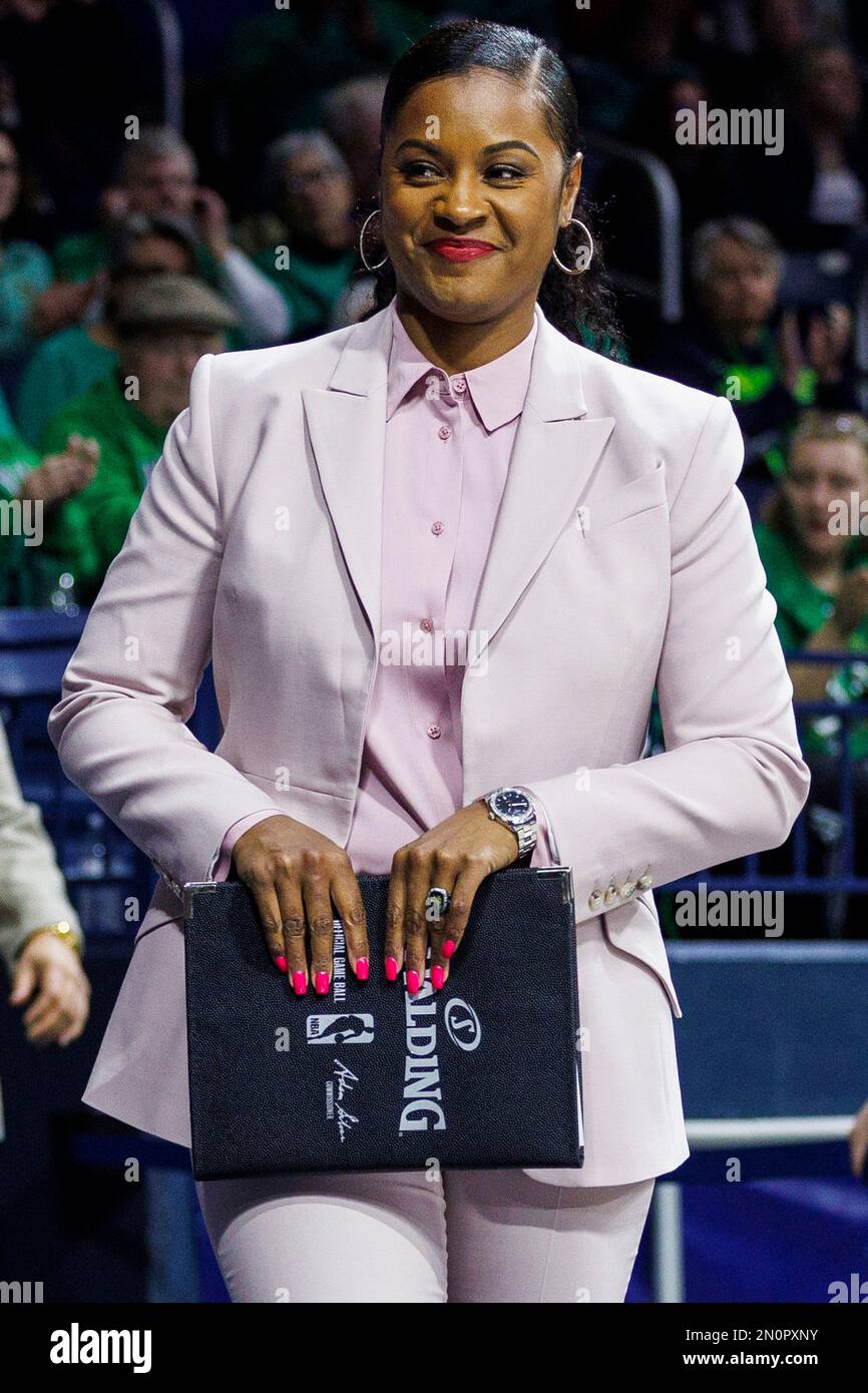 February 05, 2023: Notre Dame head coach Niele Ivey walks onto the court  prior to NCAA Women's Basketball game action between the Duke Blue Devils  and the Notre Dame Fighting Irish at