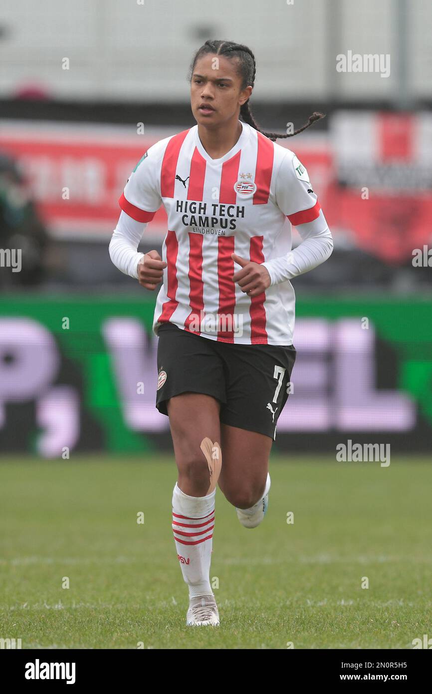 EINDHOVEN - Esmee Brugts of PSV V1 during the Dutch Eredivisie women's match between PSV and Ajax at PSV Campus De Herdgang on February 5, 2023 in Eindhoven, Netherlands. AP | Dutch Height | Jeroen Putmans Stock Photo
