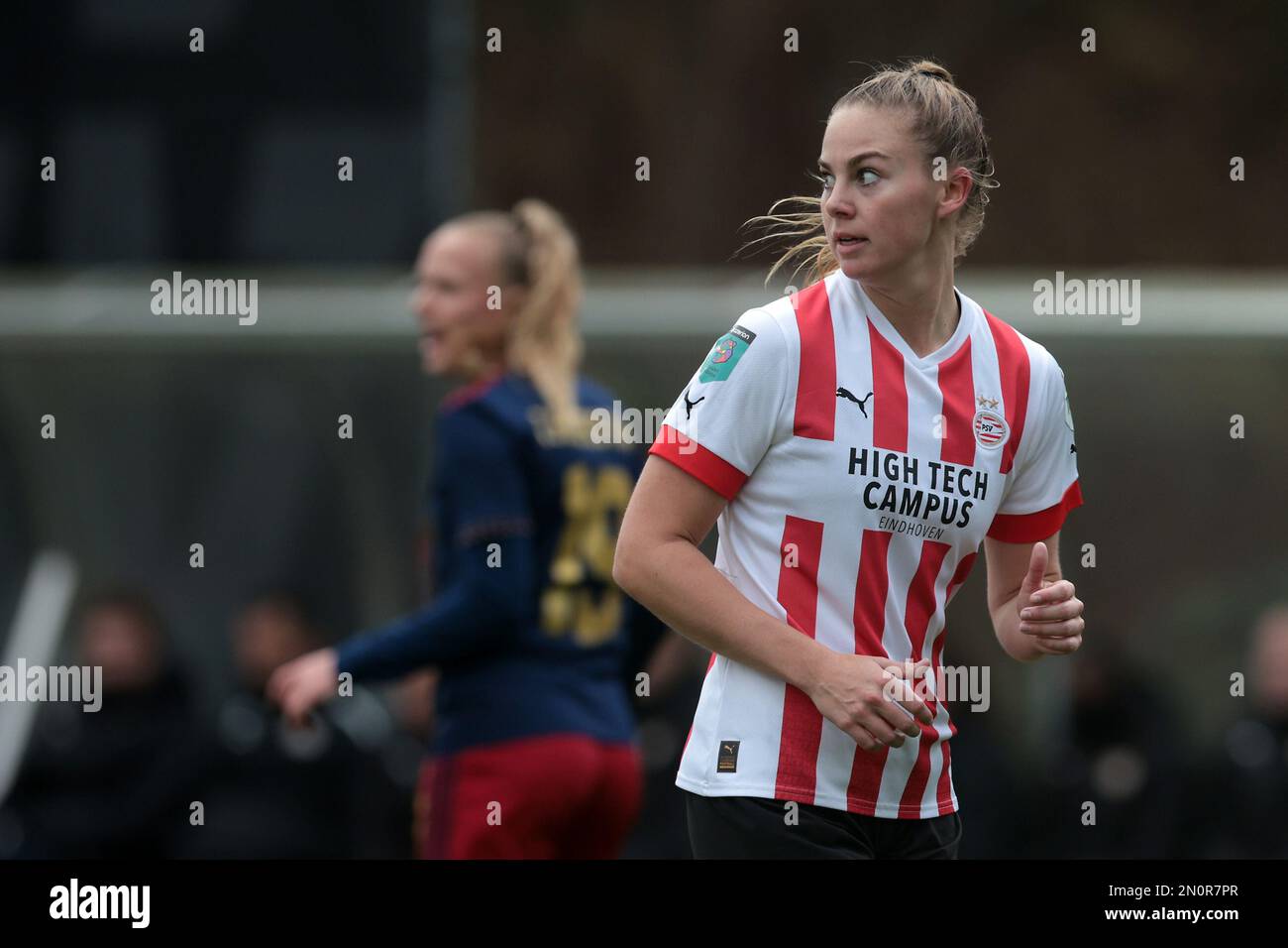 EINDHOVEN - Gwyneth Hendriks of PSV V1 during the Dutch Eredivisie women's match between PSV and Ajax at PSV Campus De Herdgang on February 5, 2023 in Eindhoven, Netherlands. AP | Dutch Height | Jeroen Putmans Stock Photo