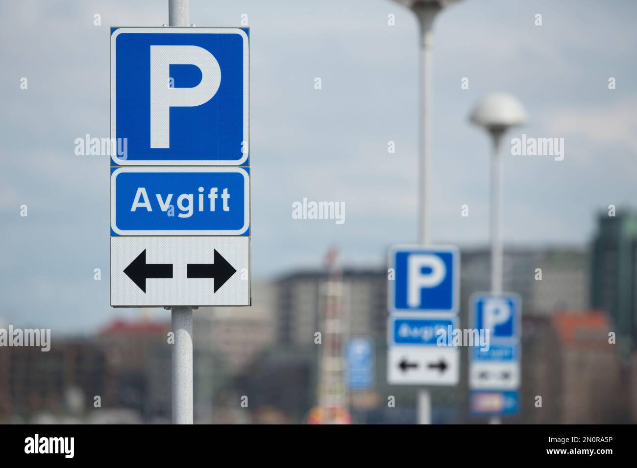 Swedish parking signs Stock Photo