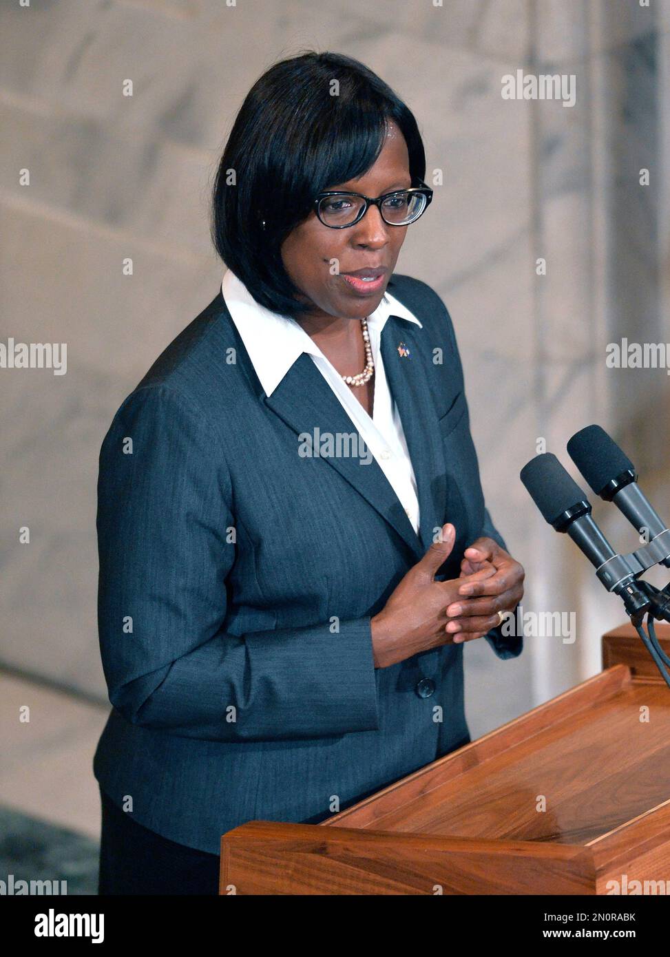 Kentucky Lieutenant Governor Jenean Hampton addresses a gathering