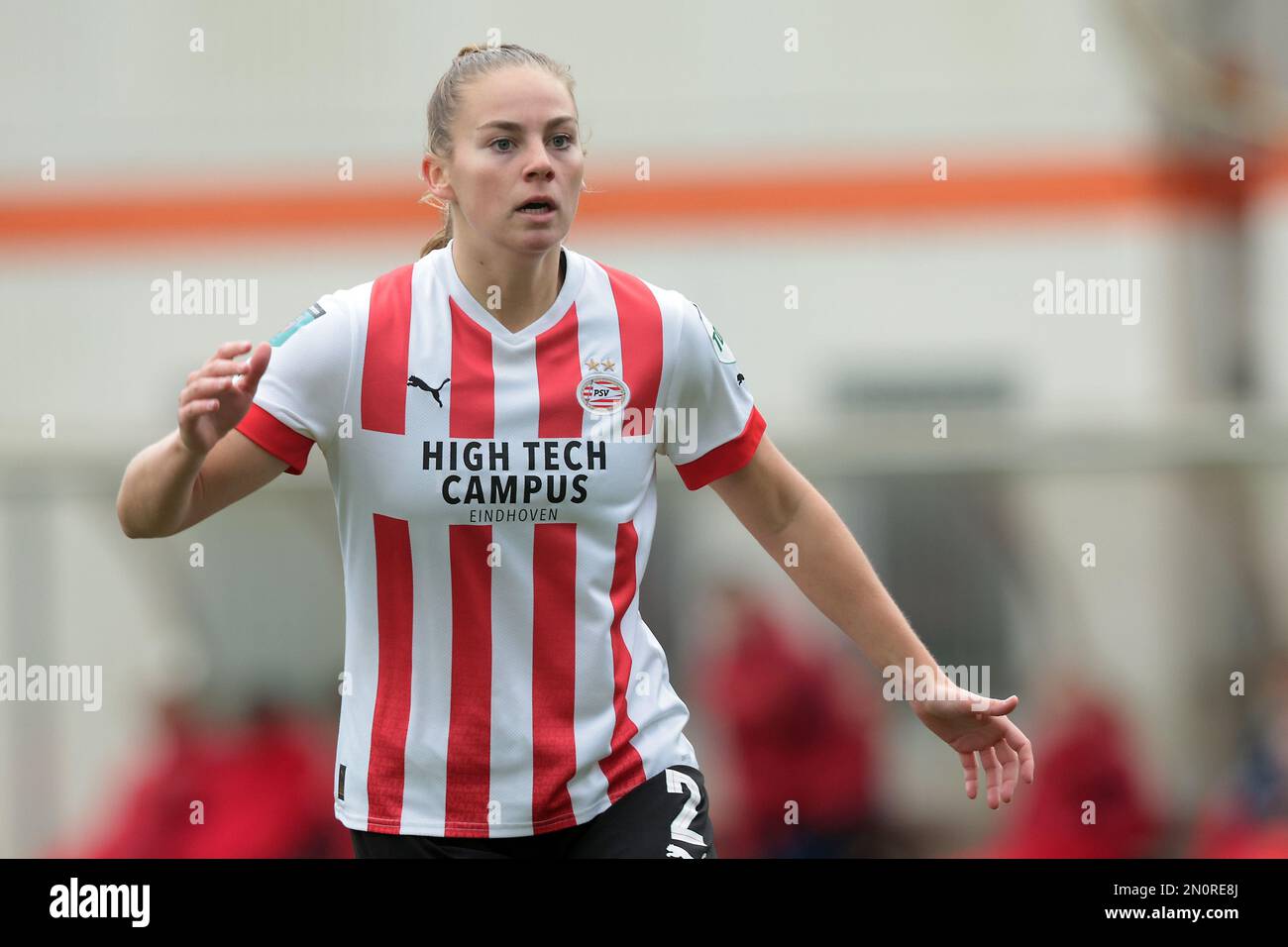 EINDHOVEN - Gwyneth Hendriks of PSV V1 during the Dutch Eredivisie women's match between PSV and Ajax at PSV Campus De Herdgang on February 5, 2023 in Eindhoven, Netherlands. AP | Dutch Height | Jeroen Putmans Stock Photo