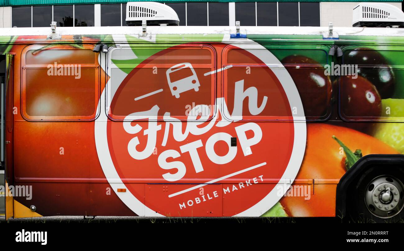 In this Wednesday, July 15, 2015 photo, the side of the Fresh Stop