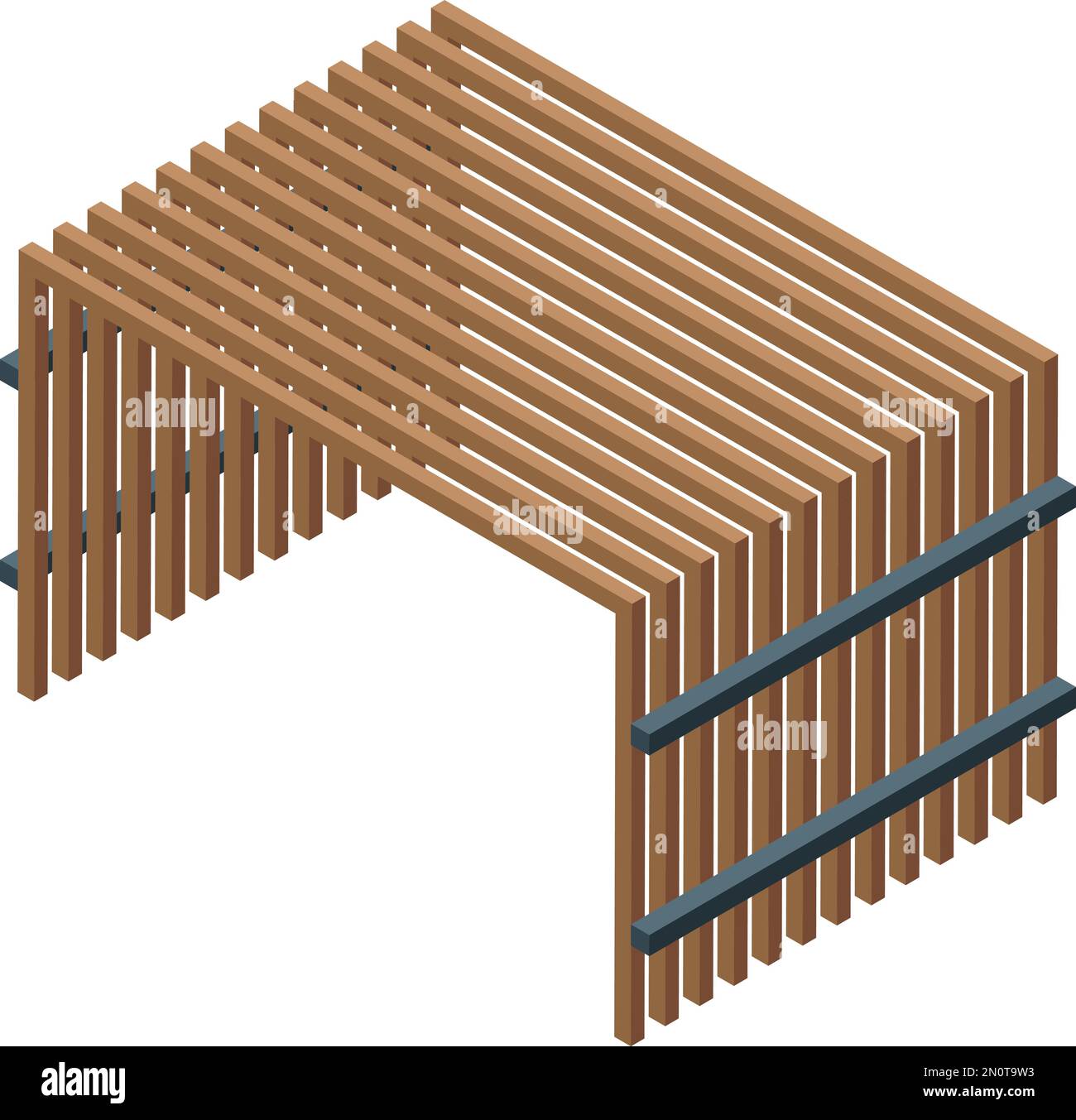 Pergola construction icon isometric vector. House building. Wood summer ...