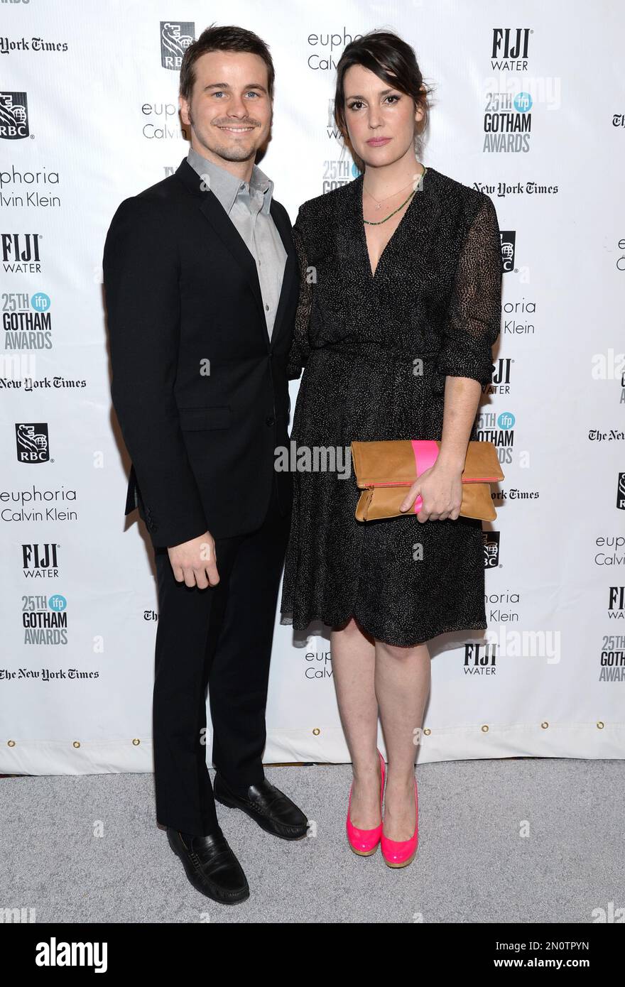 Jason Ritter, left, and Melanie Lynskey attend The Independent ...