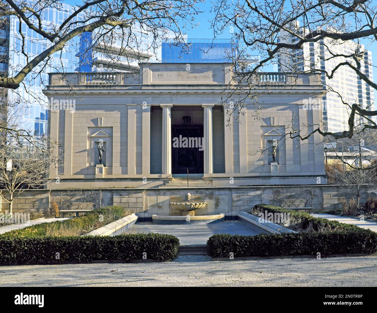 Opened in 1929, the Rodin Museum in Philadelphia, Pennsylvania contains one of the largest collections of Auguste Rodin sculptures outside Paris. Stock Photo