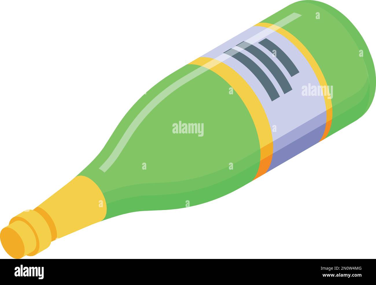 White wine bottle icon isometric vector. Drink barrel. Cork vine Stock Vector