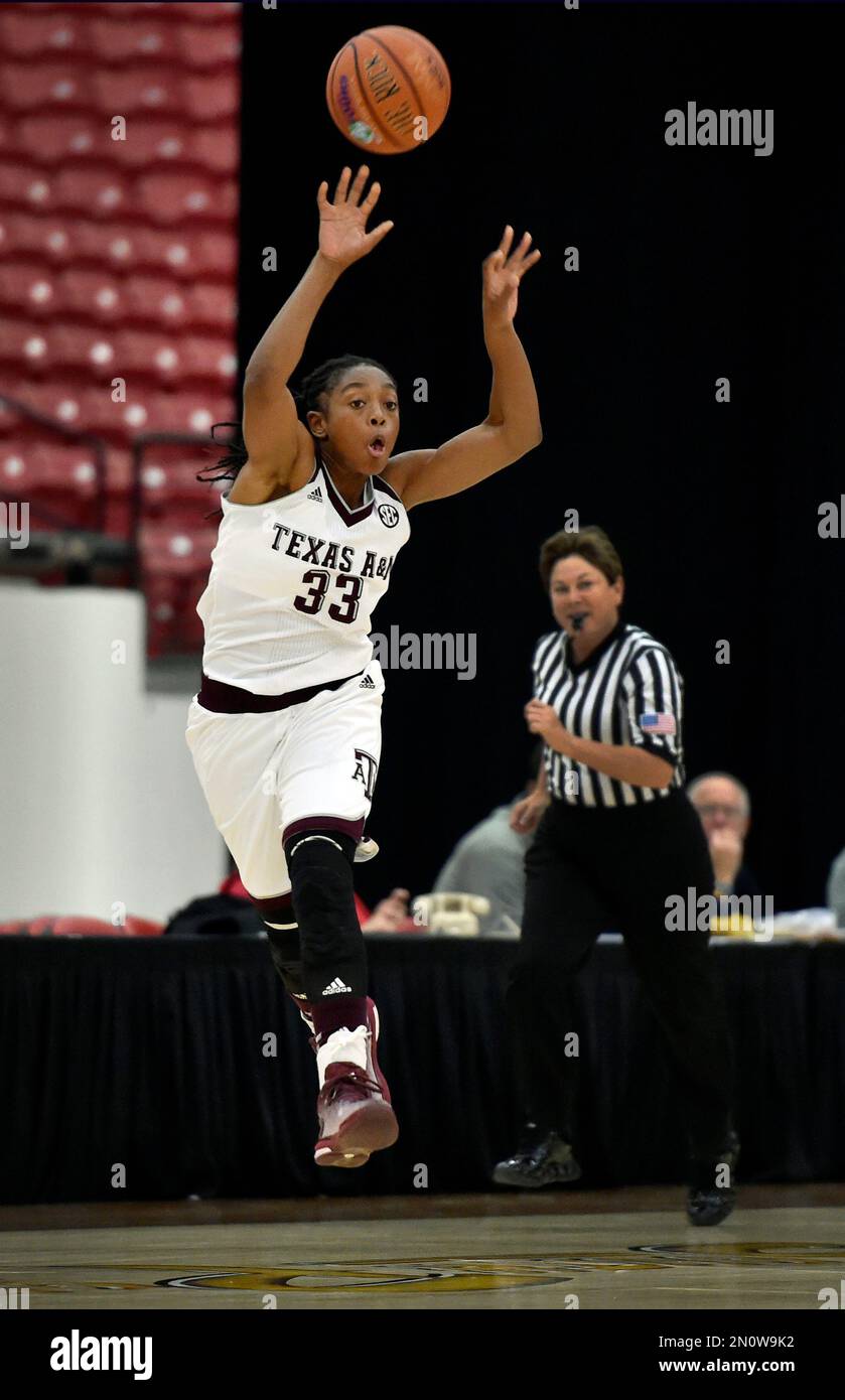 Texas A&M's Courtney Walker passes the ball against Ohio State during