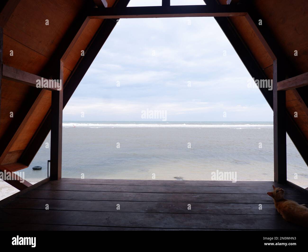 Inside view wooden gazebo hi-res stock photography and images - Alamy