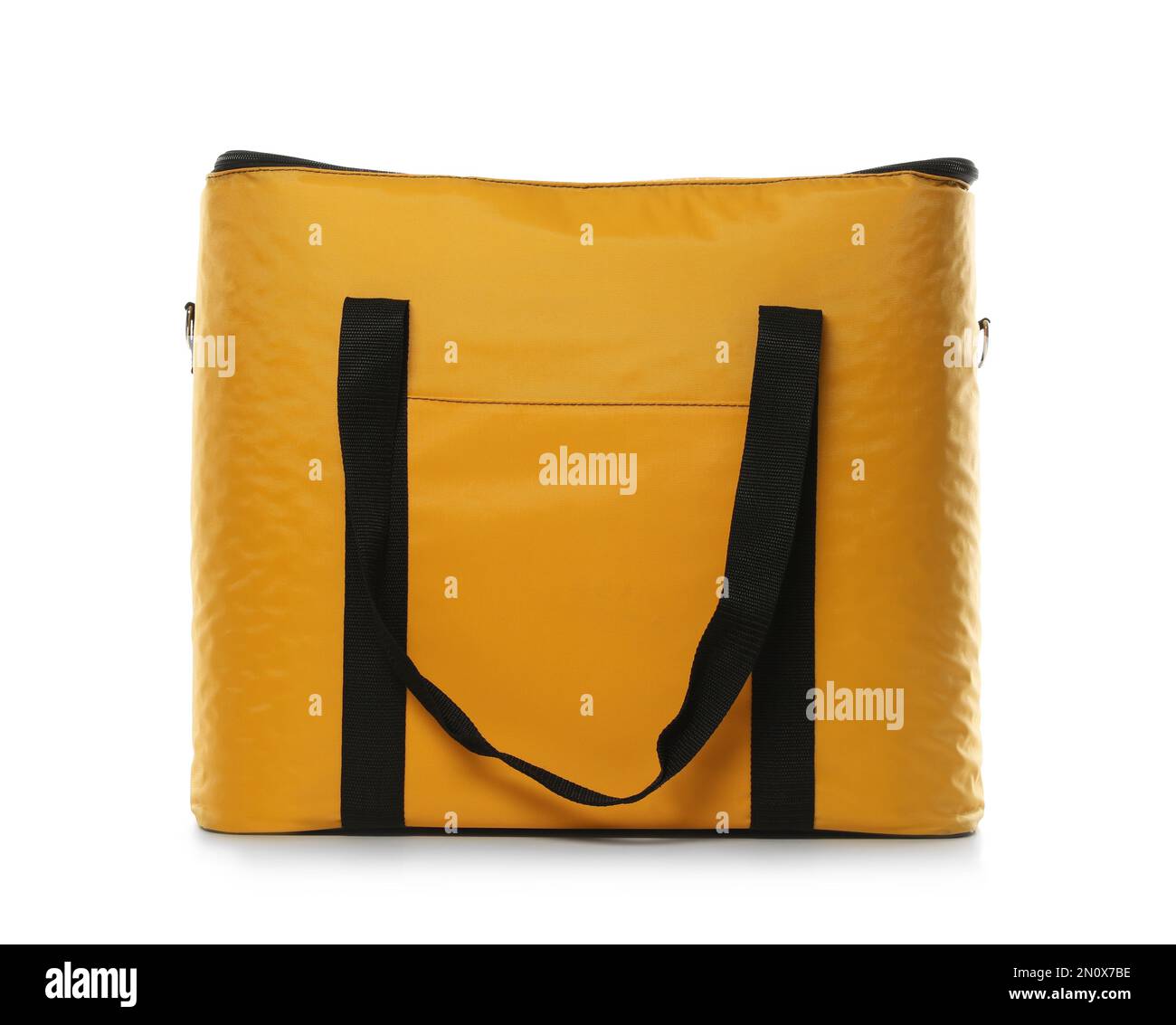 Modern yellow thermo bag isolated on white Stock Photo Alamy