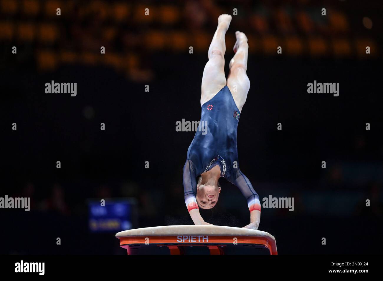 Carolann Héduit (France). European Championships Munich 2022: Artistic Gymnastics, Women's Team Finals Stock Photo