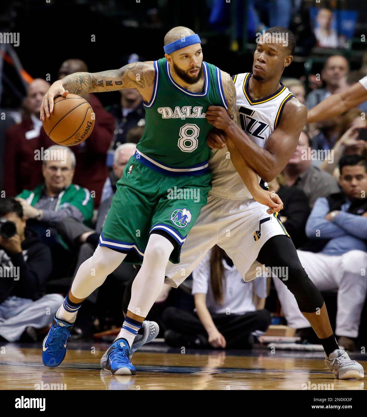 Dallas Mavericks Guard Deron Williams (8) Dribbles Against Utah Jazz 