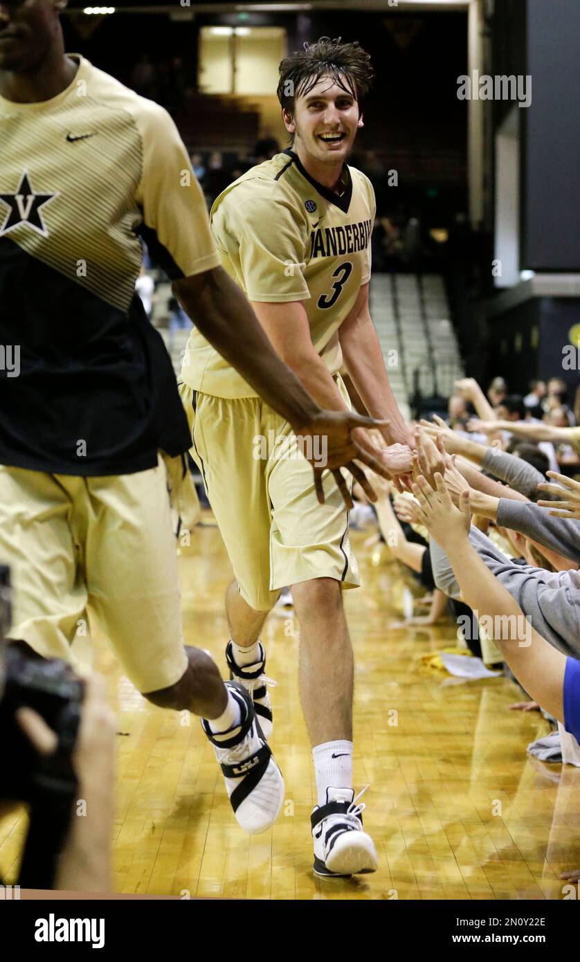 Vanderbilt forward Luke (3) leaves the court after Vanderbilt