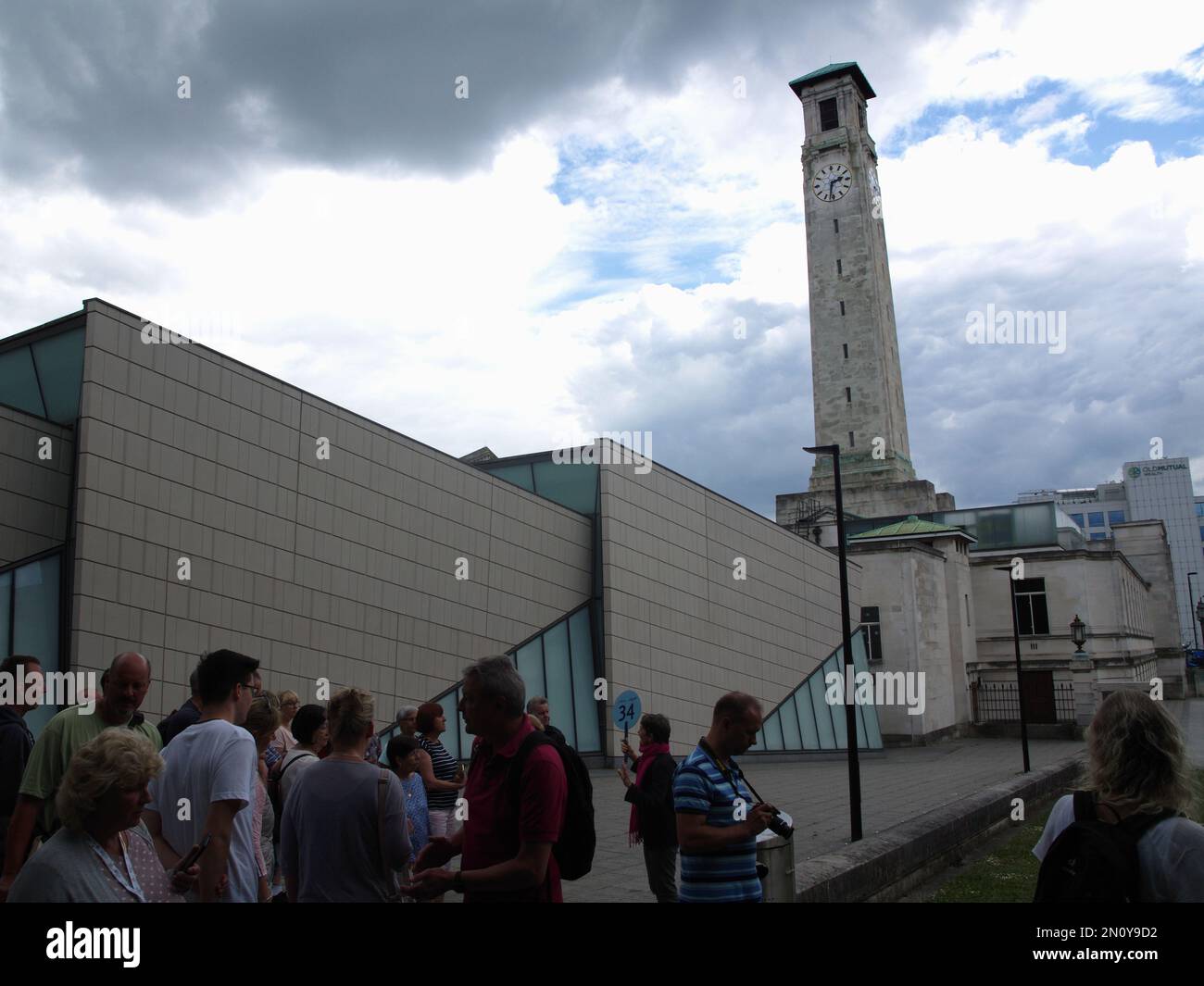 Cruise ship passengers visit the SeaCity Museum, Southampton, England, UK. The story of the RMS
