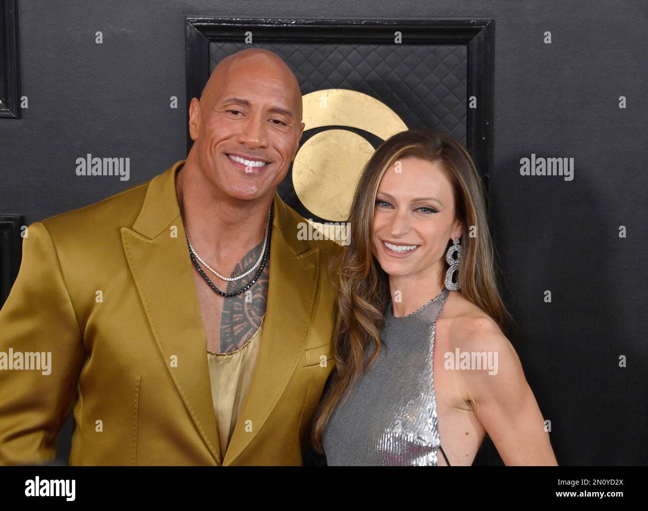 Los Angeles, United States. 05th Feb, 2023. (L-R) Dwayne Johnson and Lauren  Hashian attend the 65th annual Grammy Awards at the Crypto.com Arena in Los  Angeles on Sunday, February 5, 2023. Photo