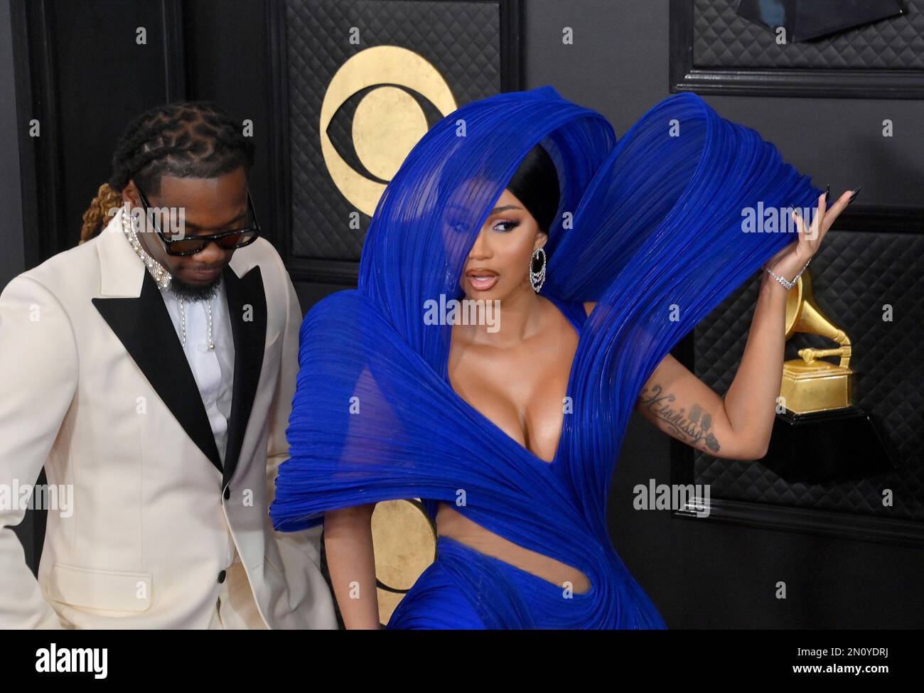 Los Angeles, United States. 05th Feb, 2023. Offset and Cardi B attend the  65th annual Grammy Awards at the Crypto.com Arena in Los Angeles on Sunday,  February 5, 2023. Photo by Jim