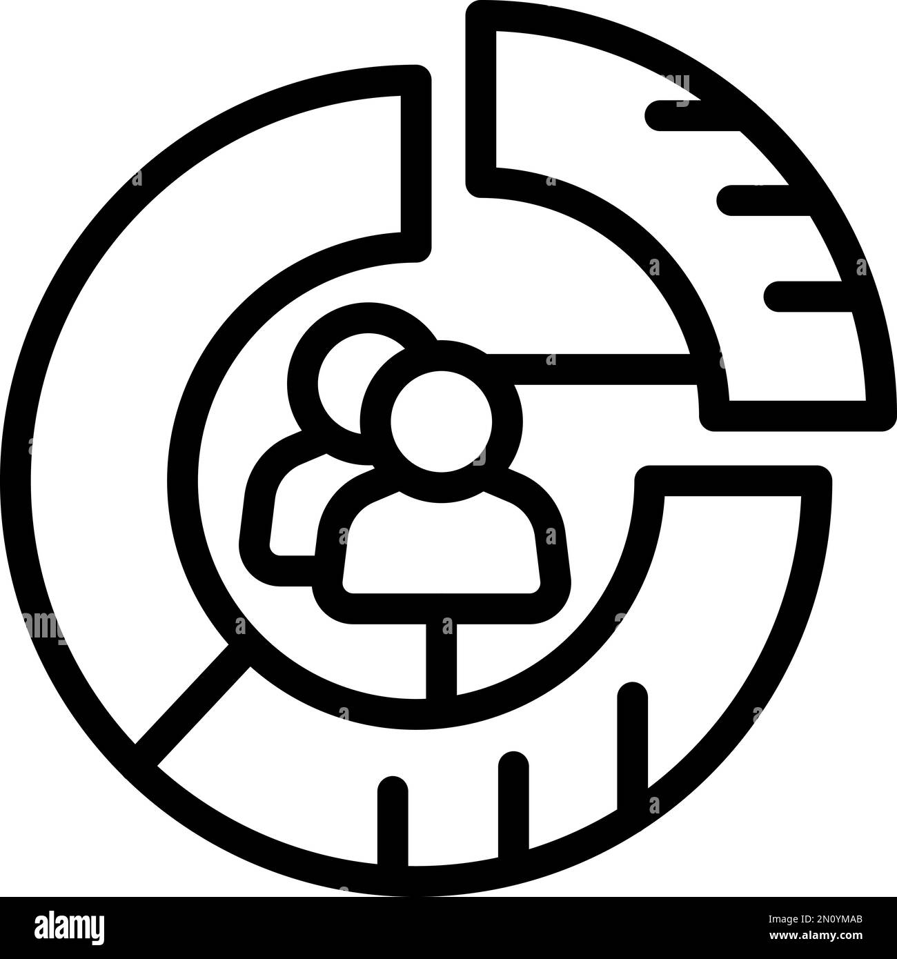 Population chart icon outline vector. Human team. Adult arrow Stock ...