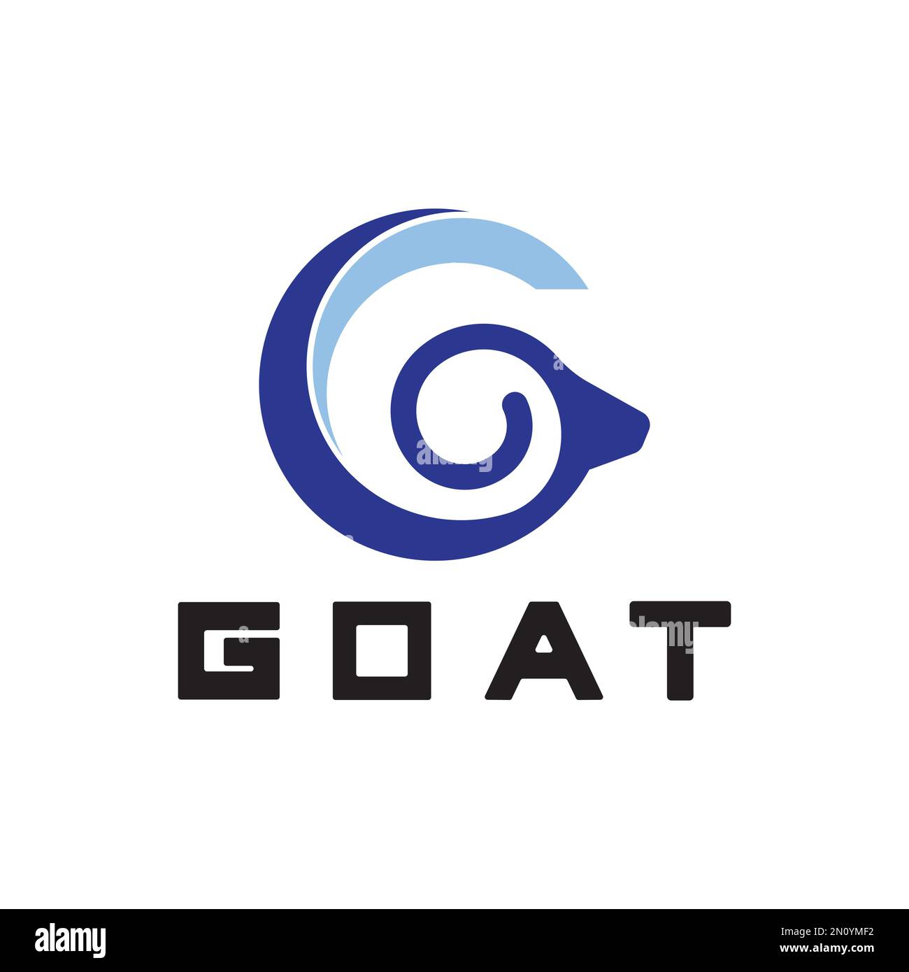 Letter G Goat Head Logo-Vector illustration Stock Vector