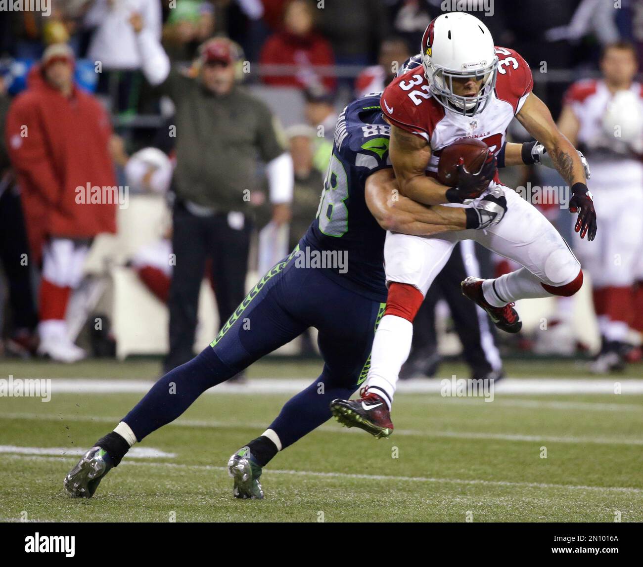 Arizona Cardinals free safety Tyrann Mathieu is tackled by Seattle ...