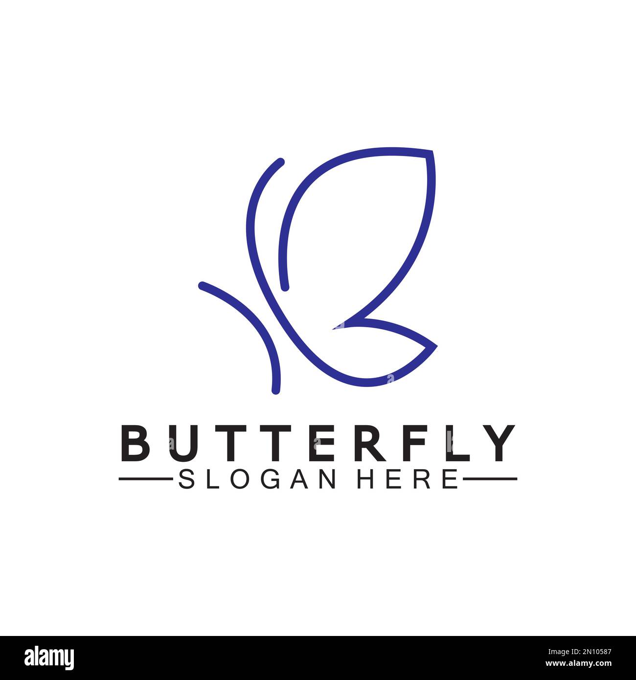 Simple Butterfly monoline logo-Vector illustration Stock Vector