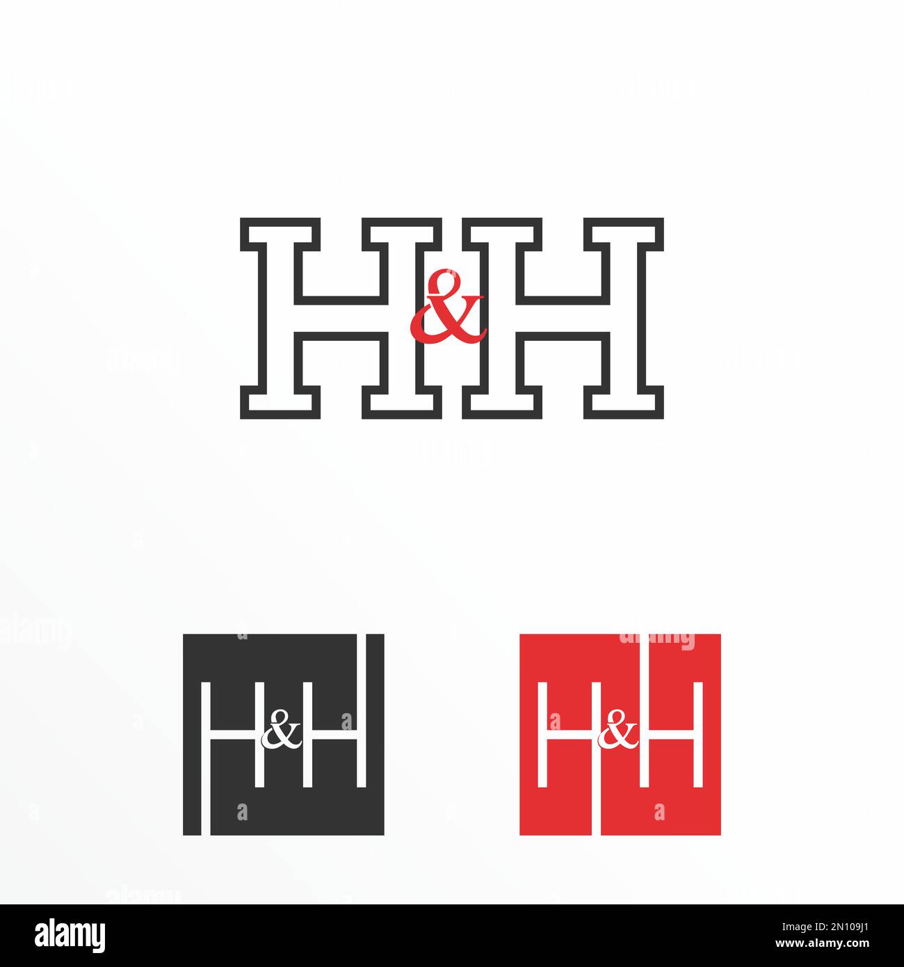 Letter or word H and H or double H sans serif font image graphic icon