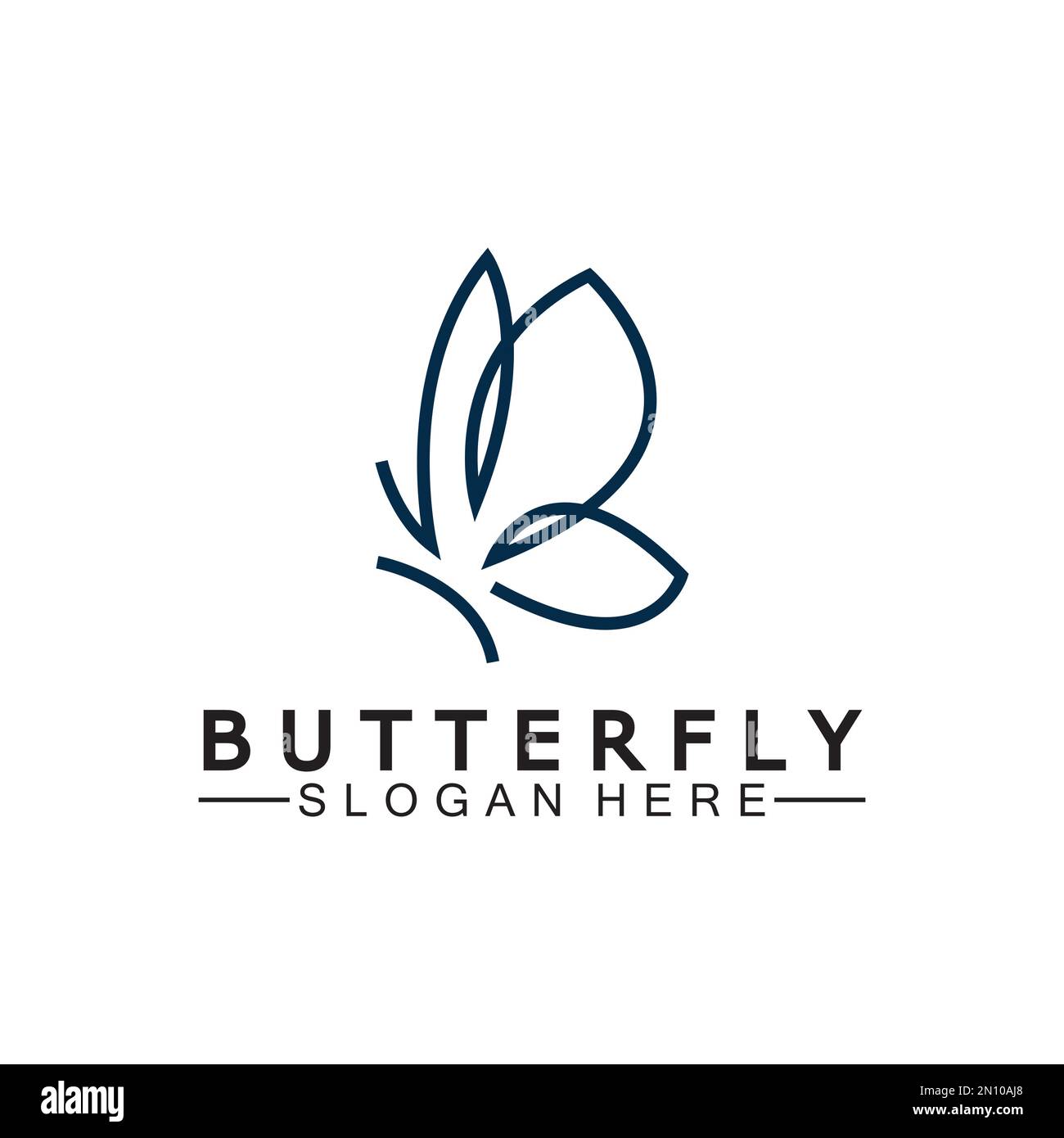 Simple Butterfly monoline logo-Vector illustration Stock Vector