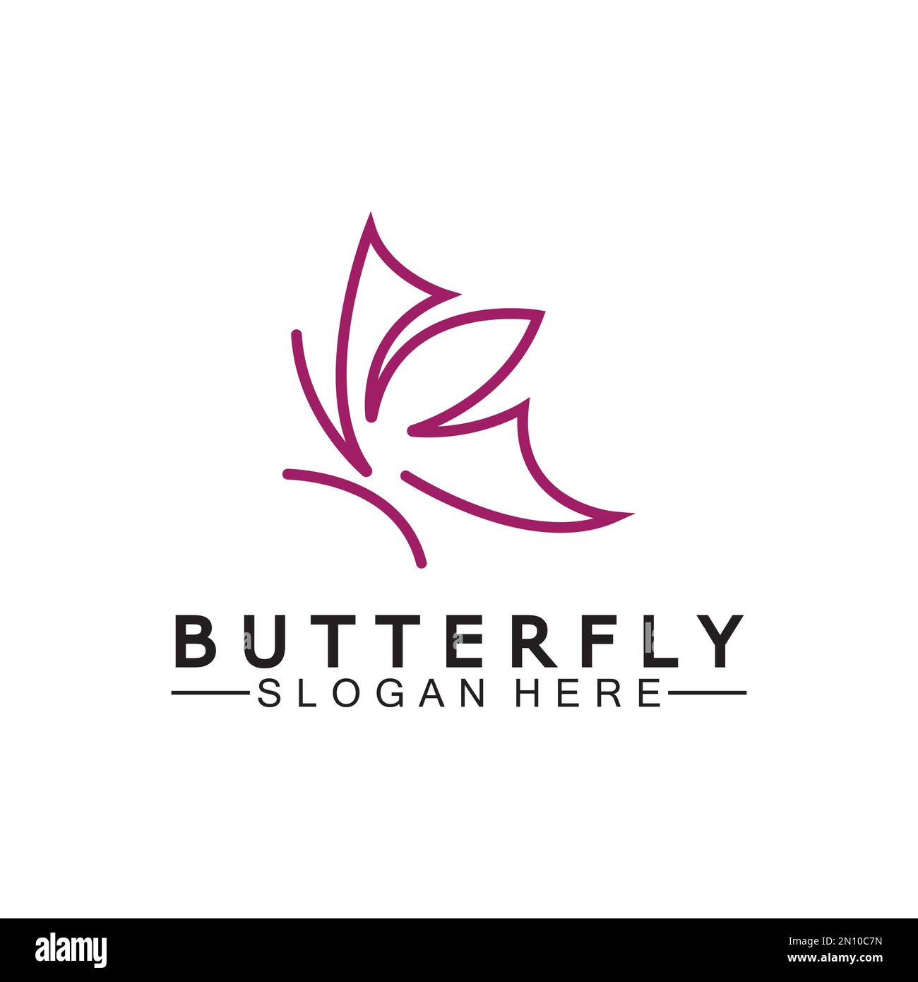 Simple Butterfly monoline logo-Vector illustration Stock Vector
