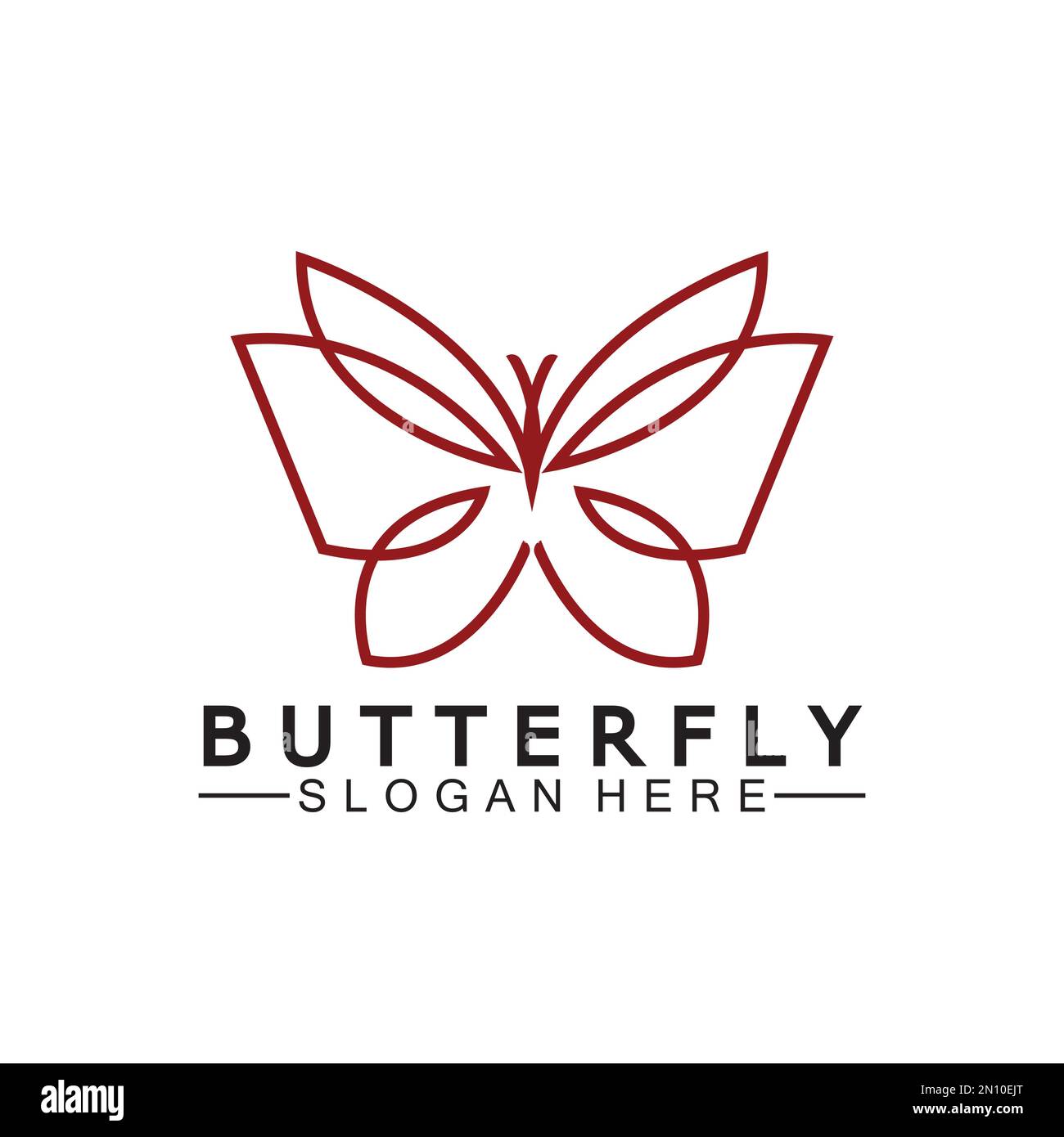 Simple Butterfly monoline logo-Vector illustration Stock Vector