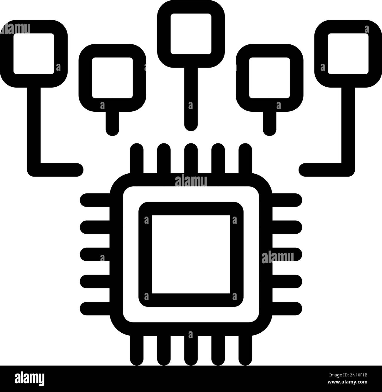 Engineer factory processor icon outline vector. Work machine. Computer ...