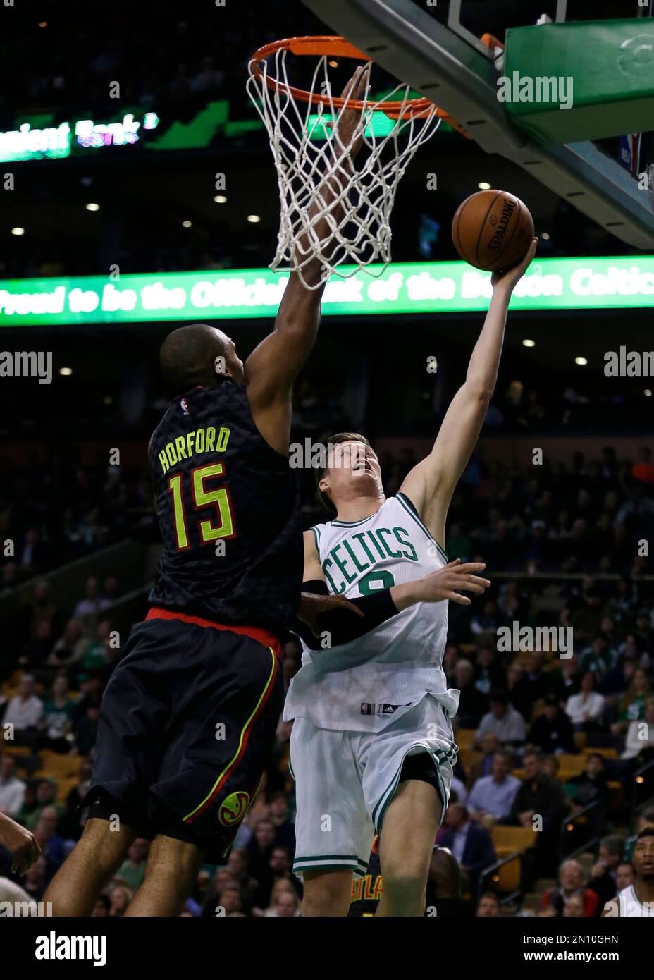 Boston Celtics forward Jonas Jerebko (8) drives to the basket during