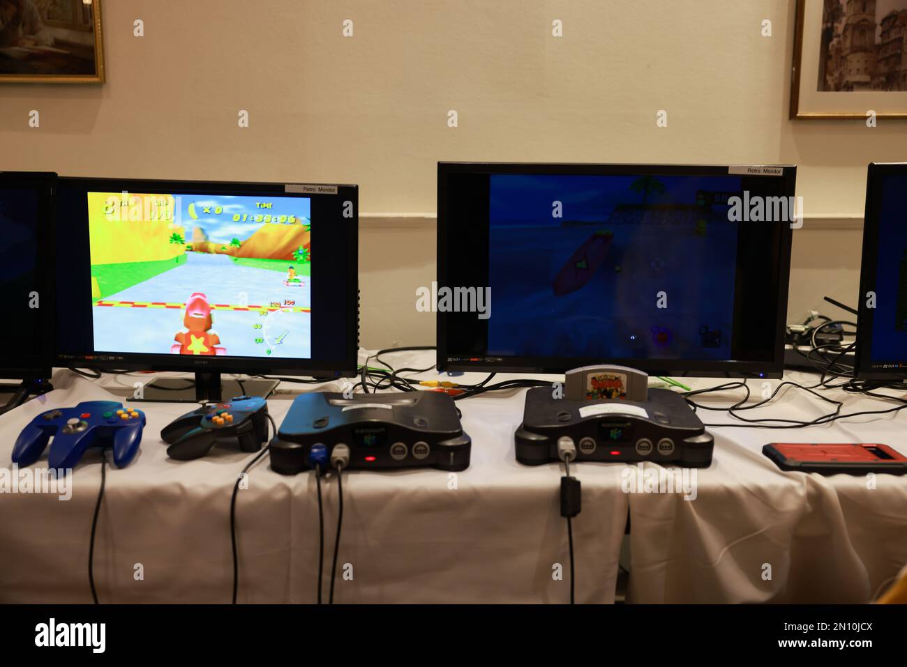 Bristol, UK. 04th Feb, 2023. Classic retro gaming consoles seen during the event The South West's No.1 Anime Con is held at Mercure Grand Hotel from 4th to 5th of February. Participants can play video games, watch stage performances and shop from Japanese Exhibitors. Credit: SOPA Images Limited/Alamy Live News Stock Photo