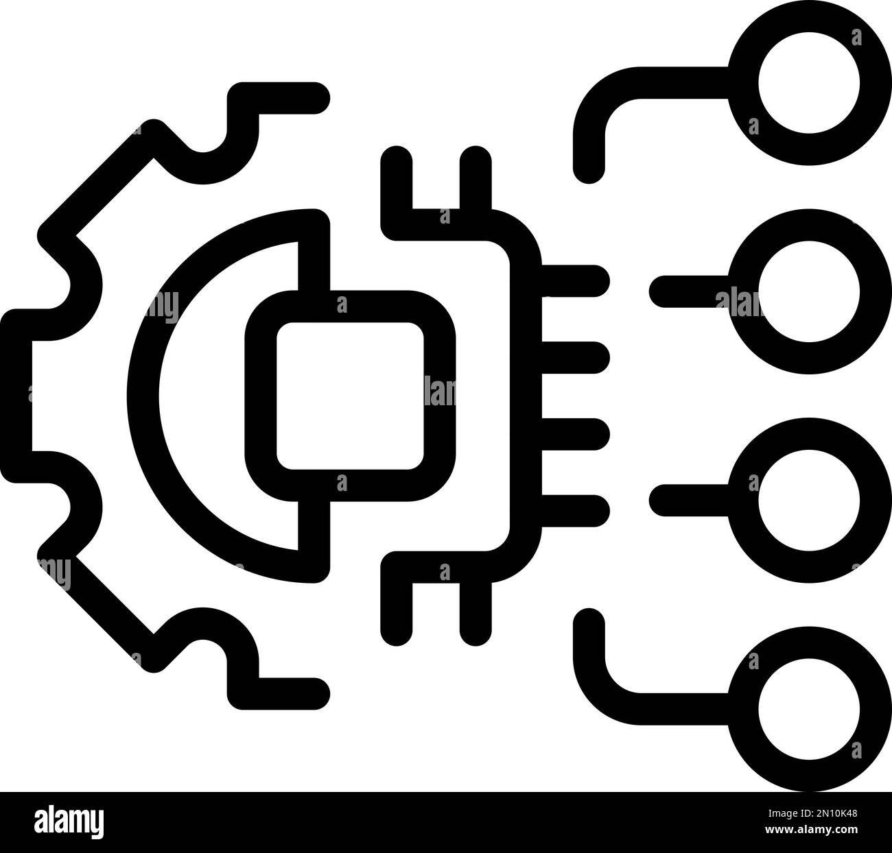 Engineer processor icon outline Stock Vector Images - Alamy