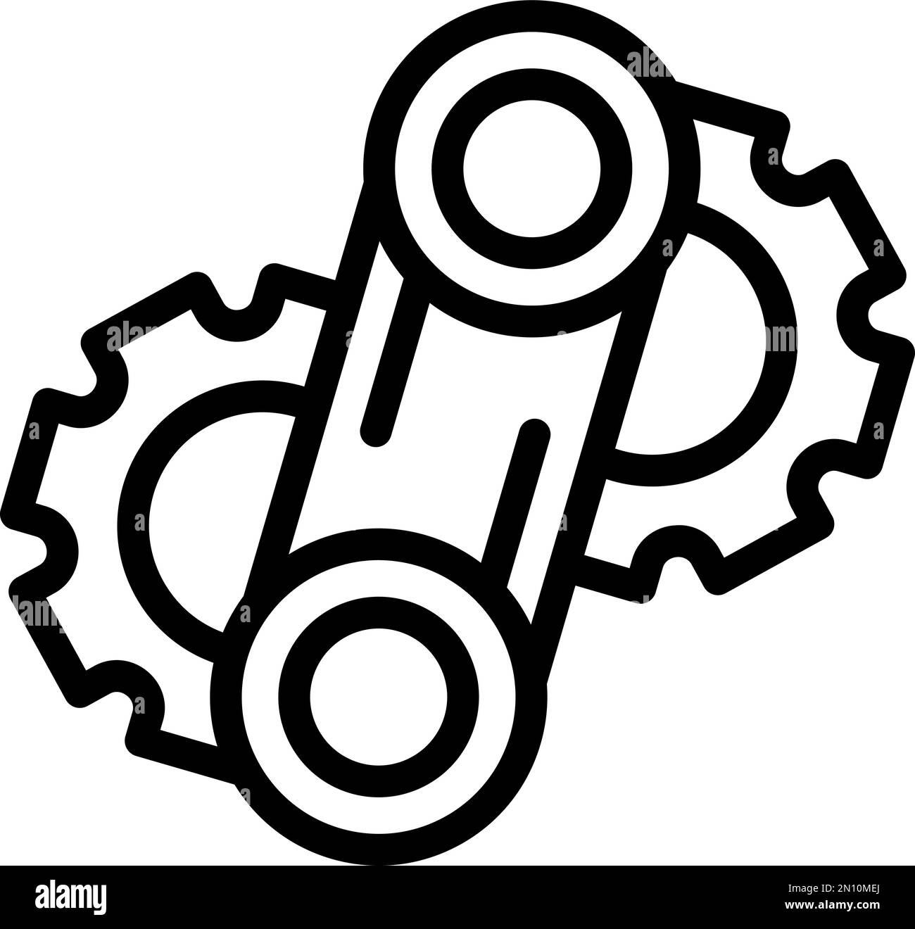 Line gear wheel icon outline vector. Industry factory. Work machine ...
