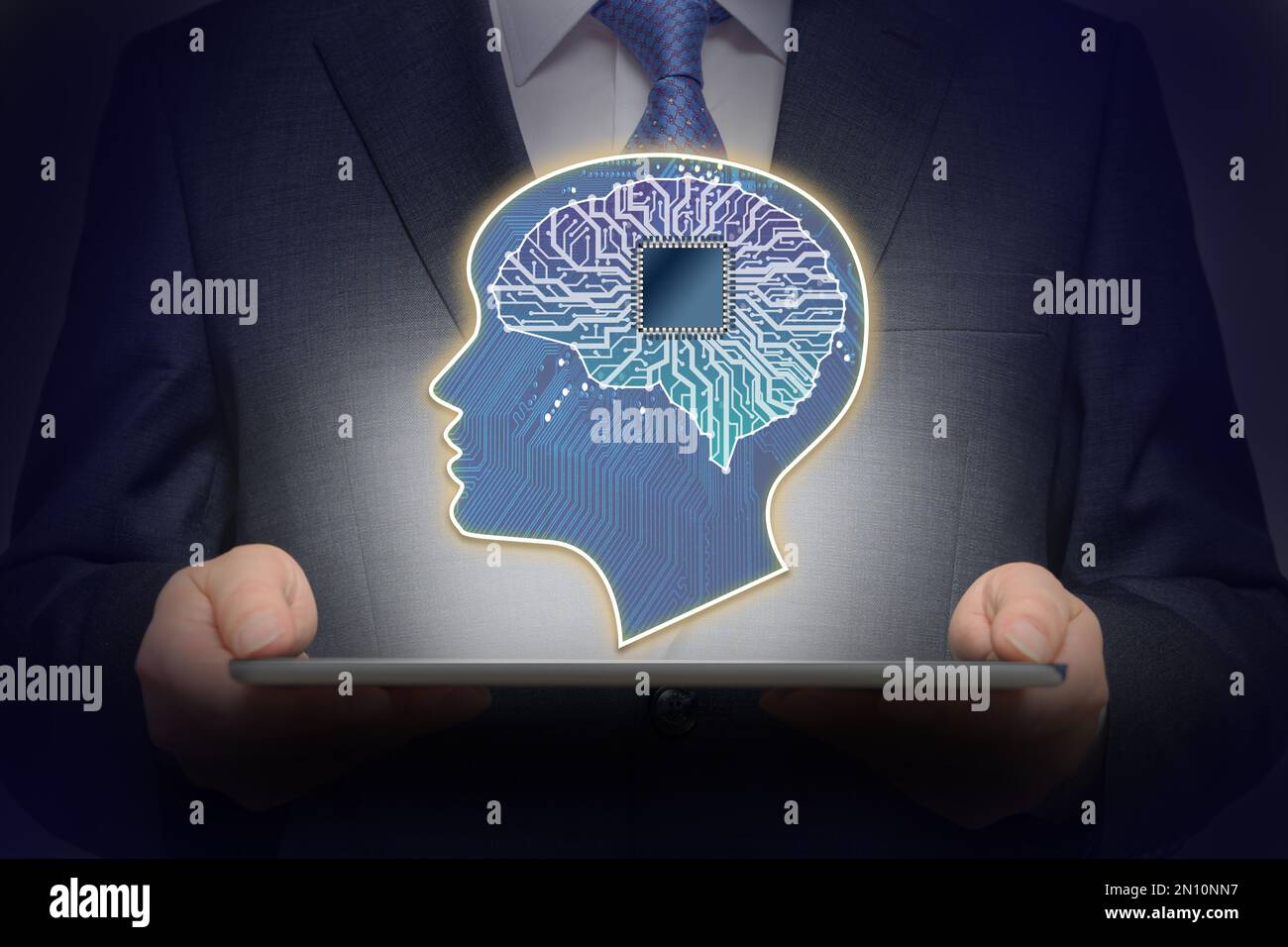 Future business concept using artificial intelligence technology Stock Photo