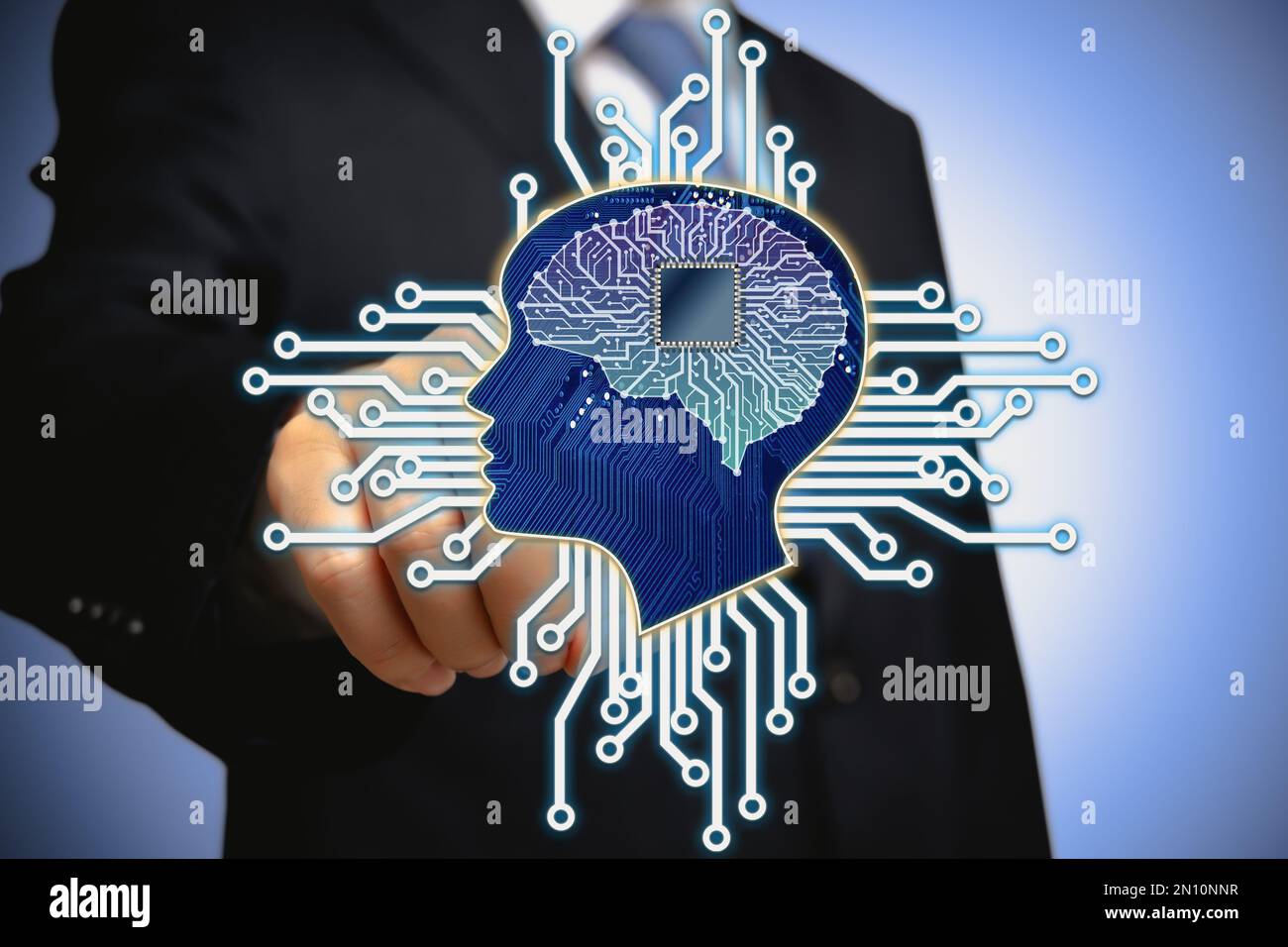 Future business concept using artificial intelligence technology Stock Photo