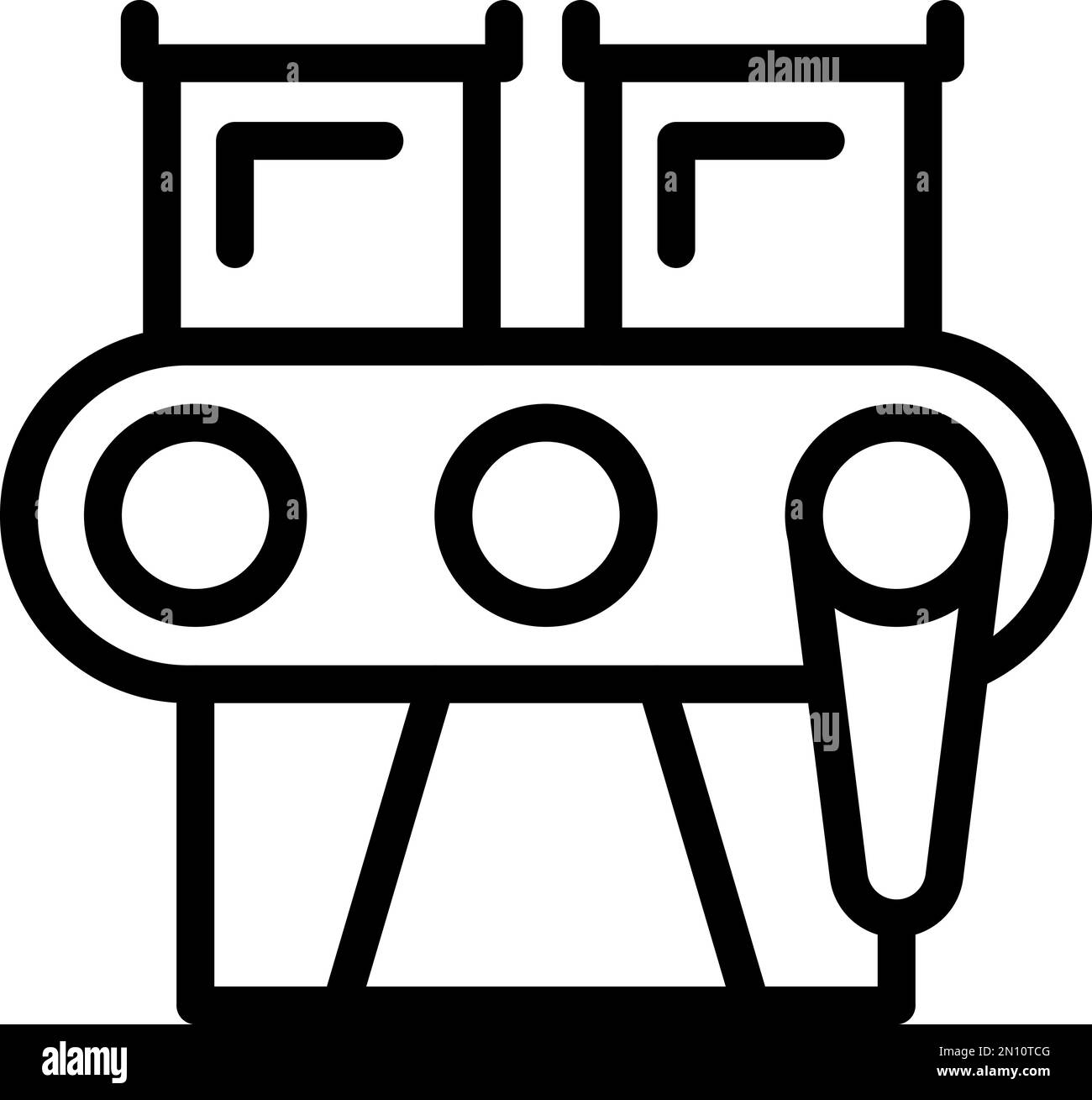 Factory line icon outline vector. Work industry. Operator worker Stock ...