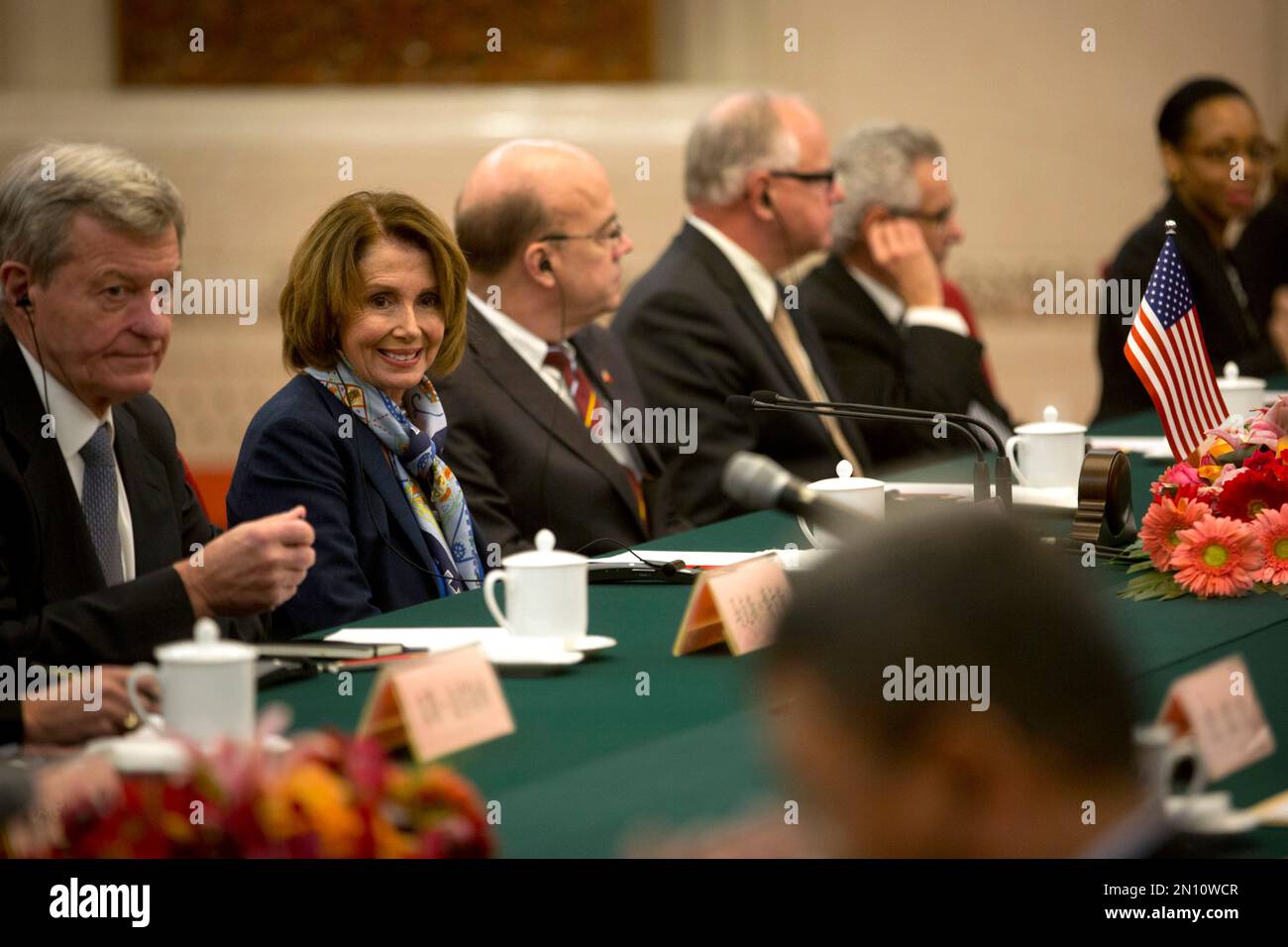 U.S. House Minority Leader Nancy Pelosi of Calif., second from left