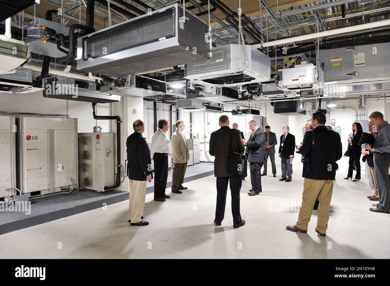 A group tours the new facility during the LG Air Conditioning Systems