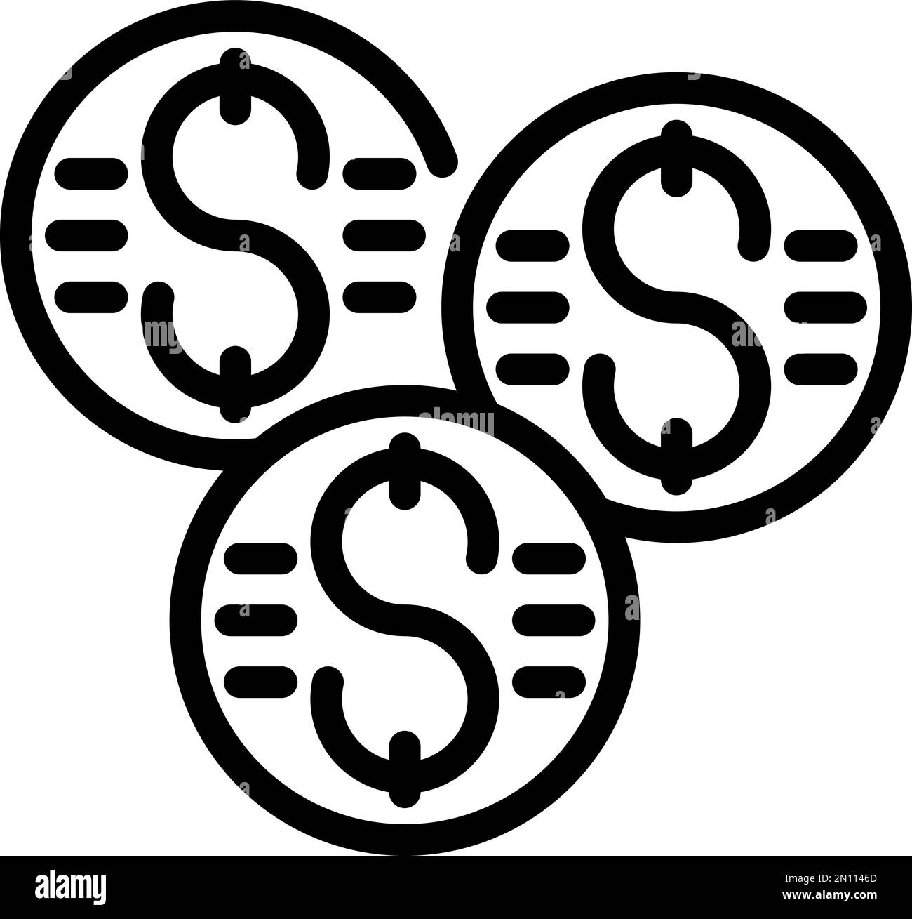 Coin refund icon outline vector. Pay transfer. Deposit credit Stock ...