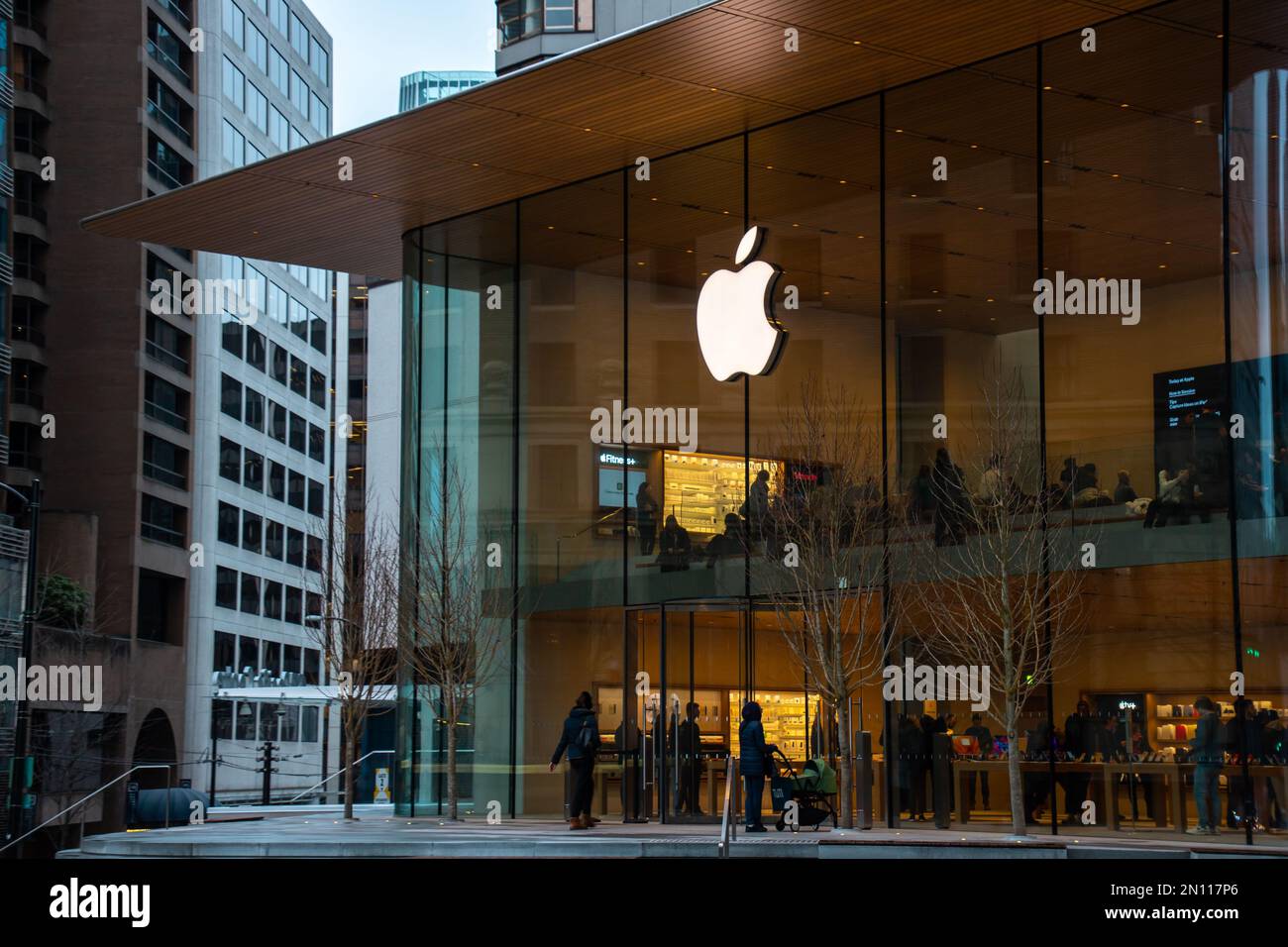 Vancouver, CANADA Jan 31 2023 The Store front of Apple Store, a