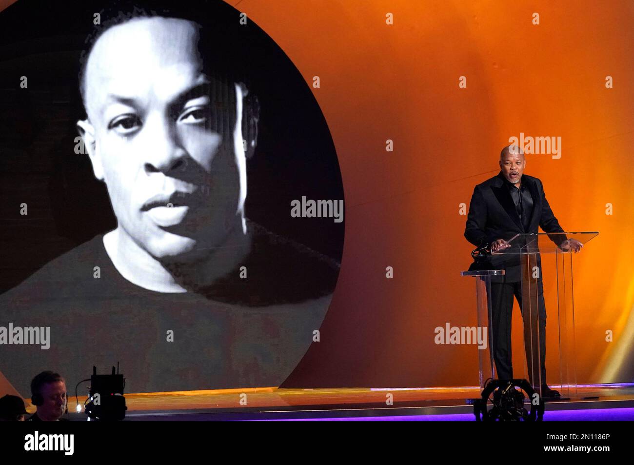 Dr. Dre accepts the Dr. Dre global impact award at the 65th annual Grammy  Awards on Sunday, Feb. 5, 2023, in Los Angeles. (AP PhotoChris Pizzello  Stock Photo - Alamy