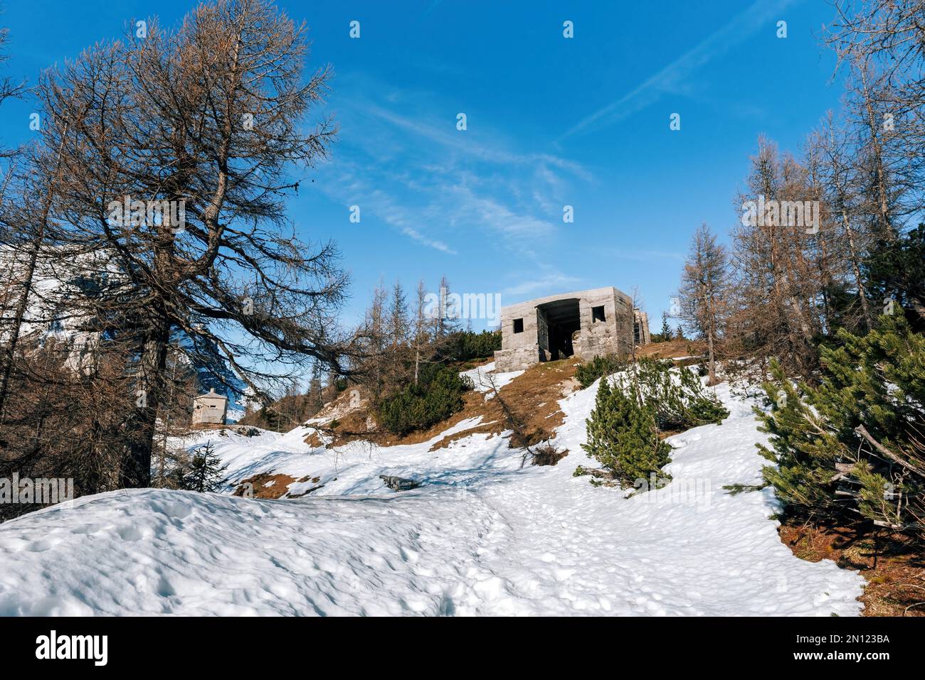 A World War 1 bunker on top o the Vrsic mountain pass in Julian alps in  Slovenia Stock Photo - Alamy