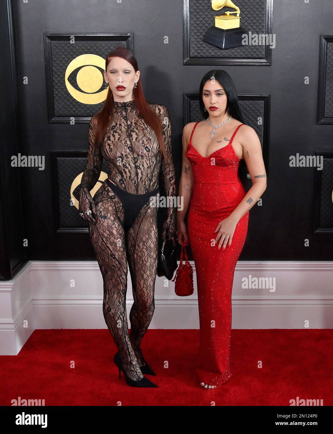 Los Angeles, United States. 05th Feb, 2023. Trinity Vigorsky and Lourdes Leon attend the 65th annual Grammy Awards at the Crypto.com Arena in Los Angeles on Sunday, February 5, 2023. Photo by Jim Ruymen/UPI Credit: UPI/Alamy Live News Stock Photo