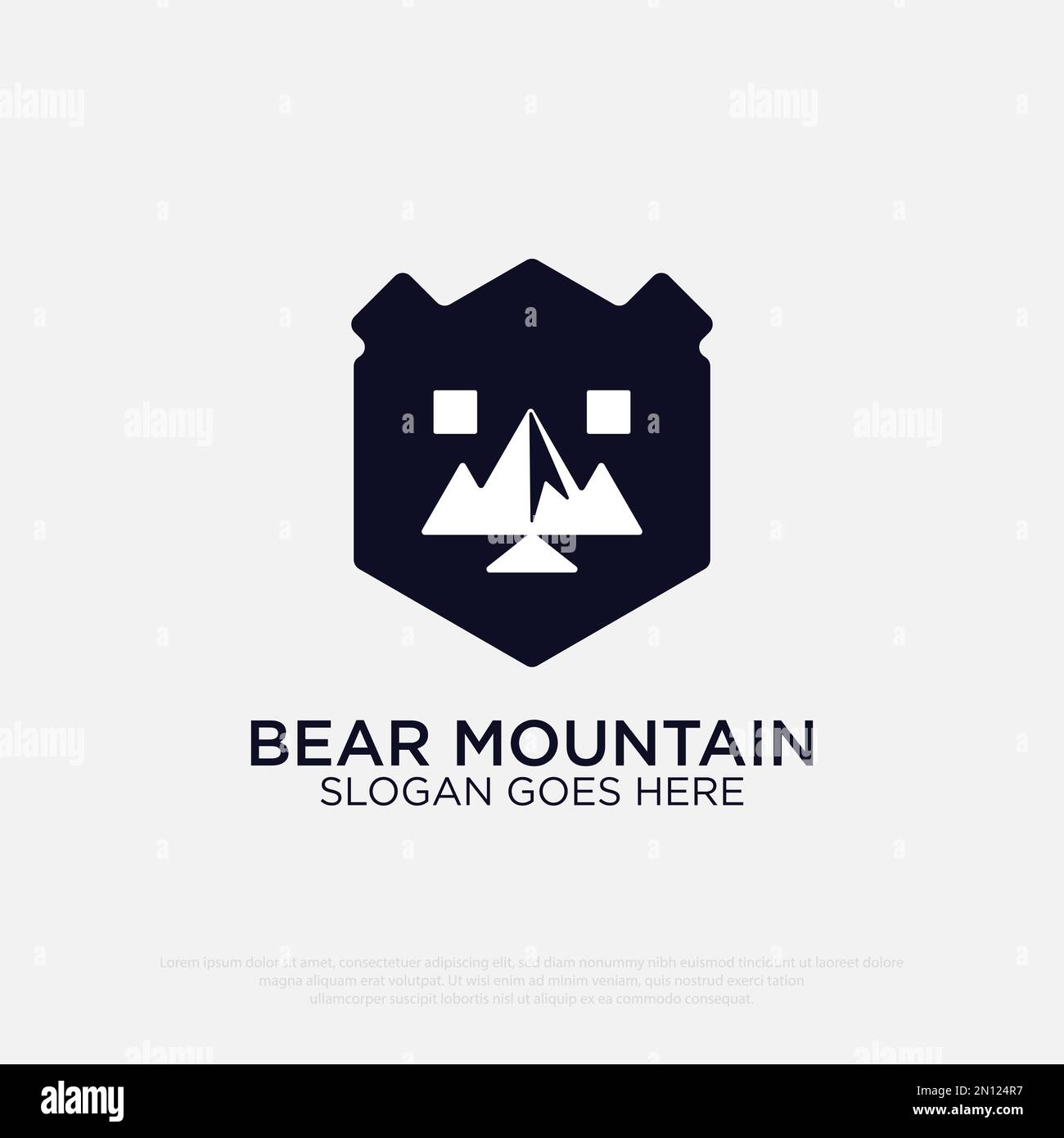 Bear mountain logo design vector, simple logo for outdoor adventure
