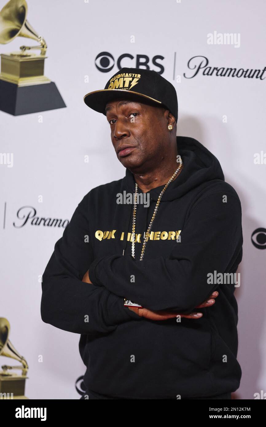 Grandmaster Flash poses in the photo room of the 65th Annual Grammy