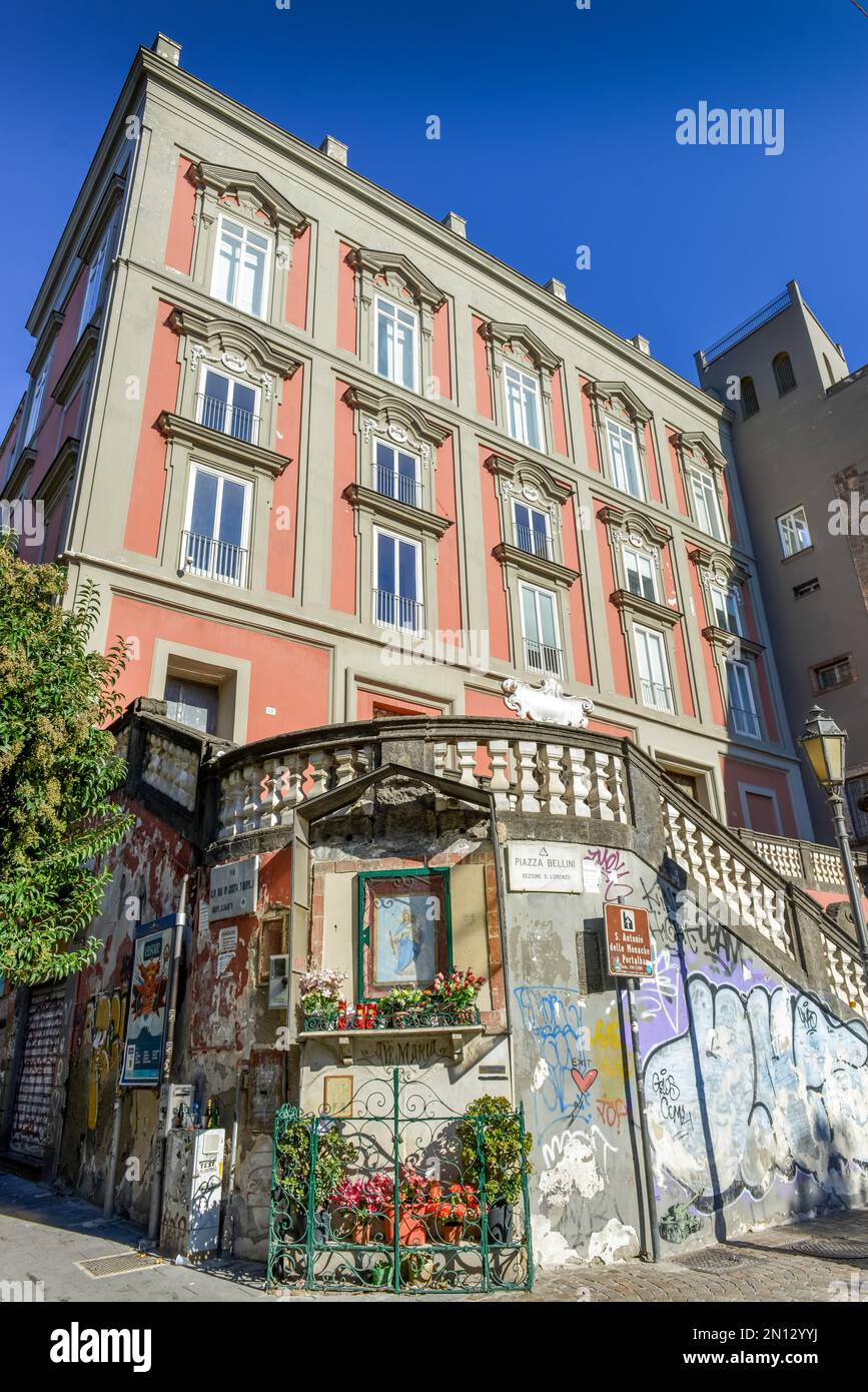 BRAU Biblioteca di Ricerca di Area Umanistica, Piazza Vincenzo Bellini, Naples, Italy, Europe Stock Photo