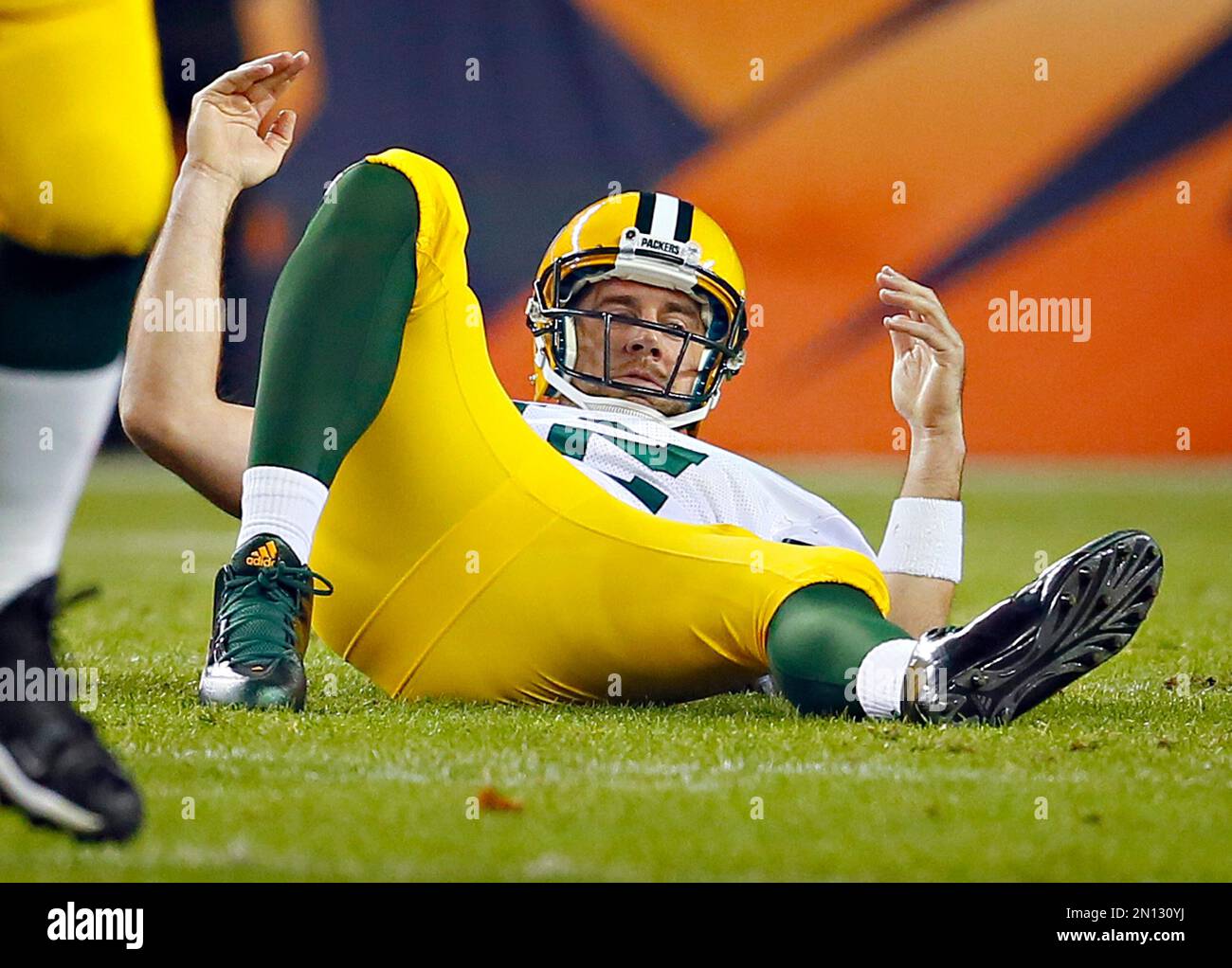 Green Bay Packers Quarterback Aaron Rodgers (12) Looks For A Call As He ...