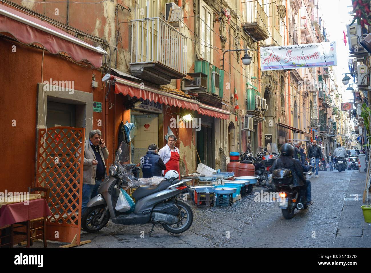 Street scene, Spanish Quarter, Naples, Italy, Europe Stock Photo