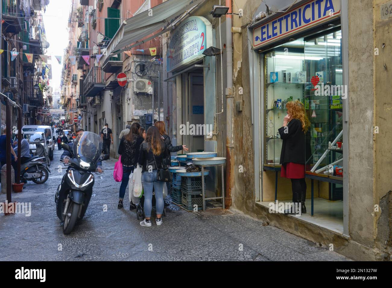 Street scene, Spanish Quarter, Naples, Italy, Europe Stock Photo