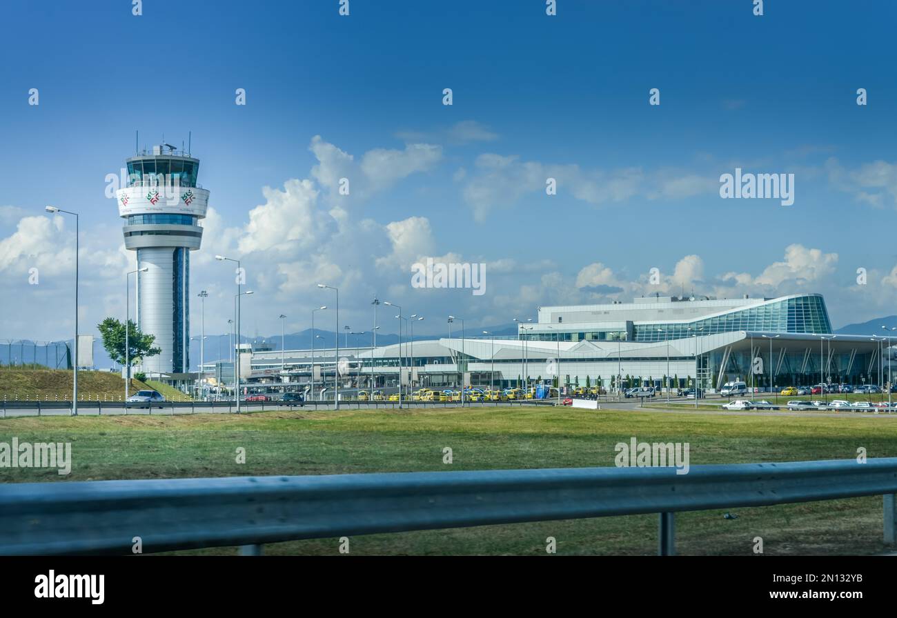 Tower, Airport, Sofia, Bulgaria, Europe Stock Photo